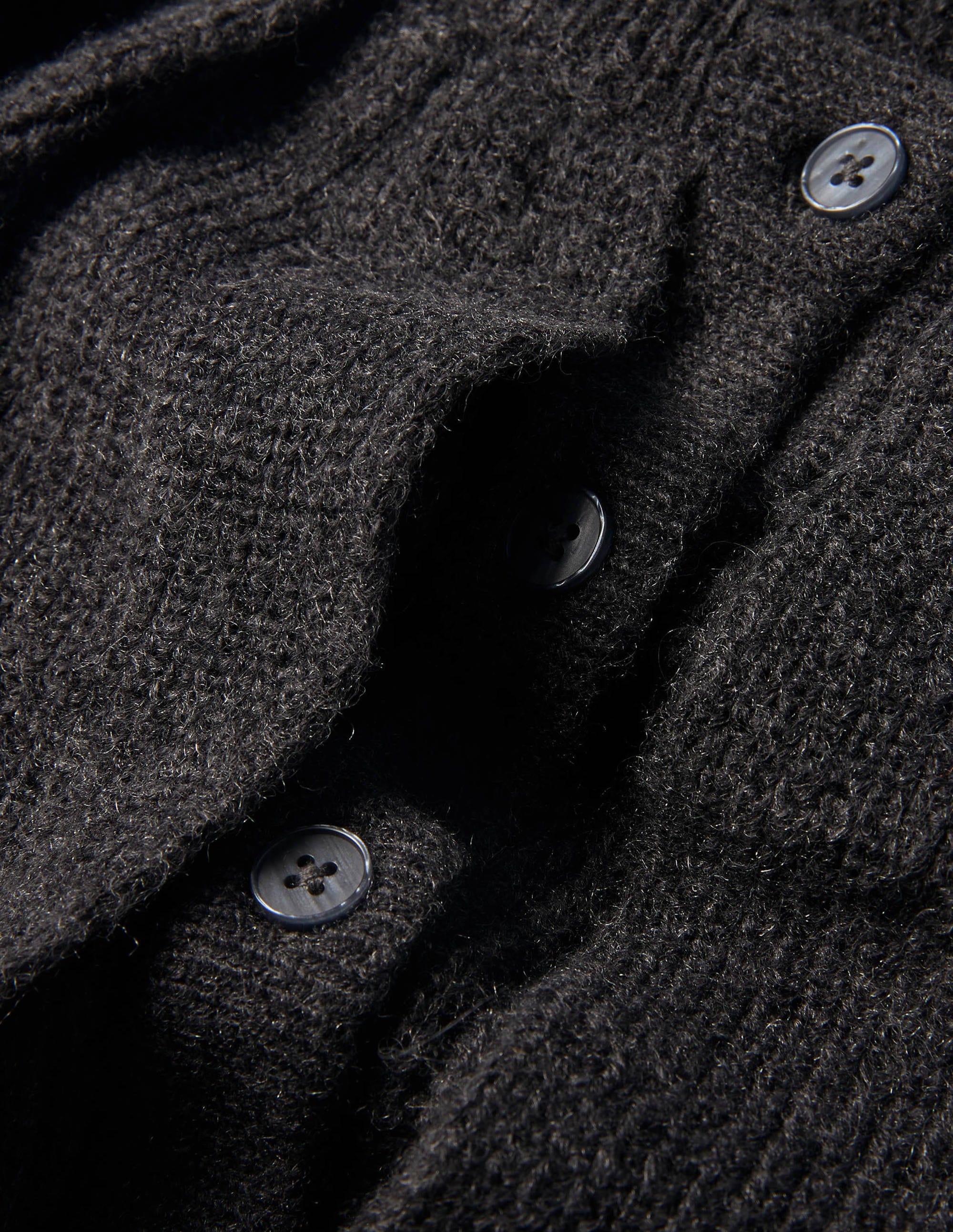 Flauschiger Pullover mit Rüschenkragen-Anthrazit Melange - Image 6