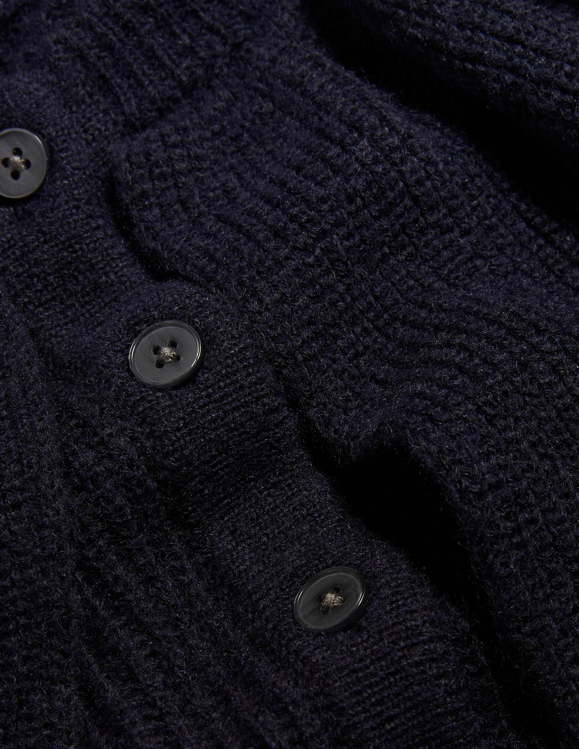 Flauschiger Pullover mit Rüschenkragen-Marineblau - Image 6