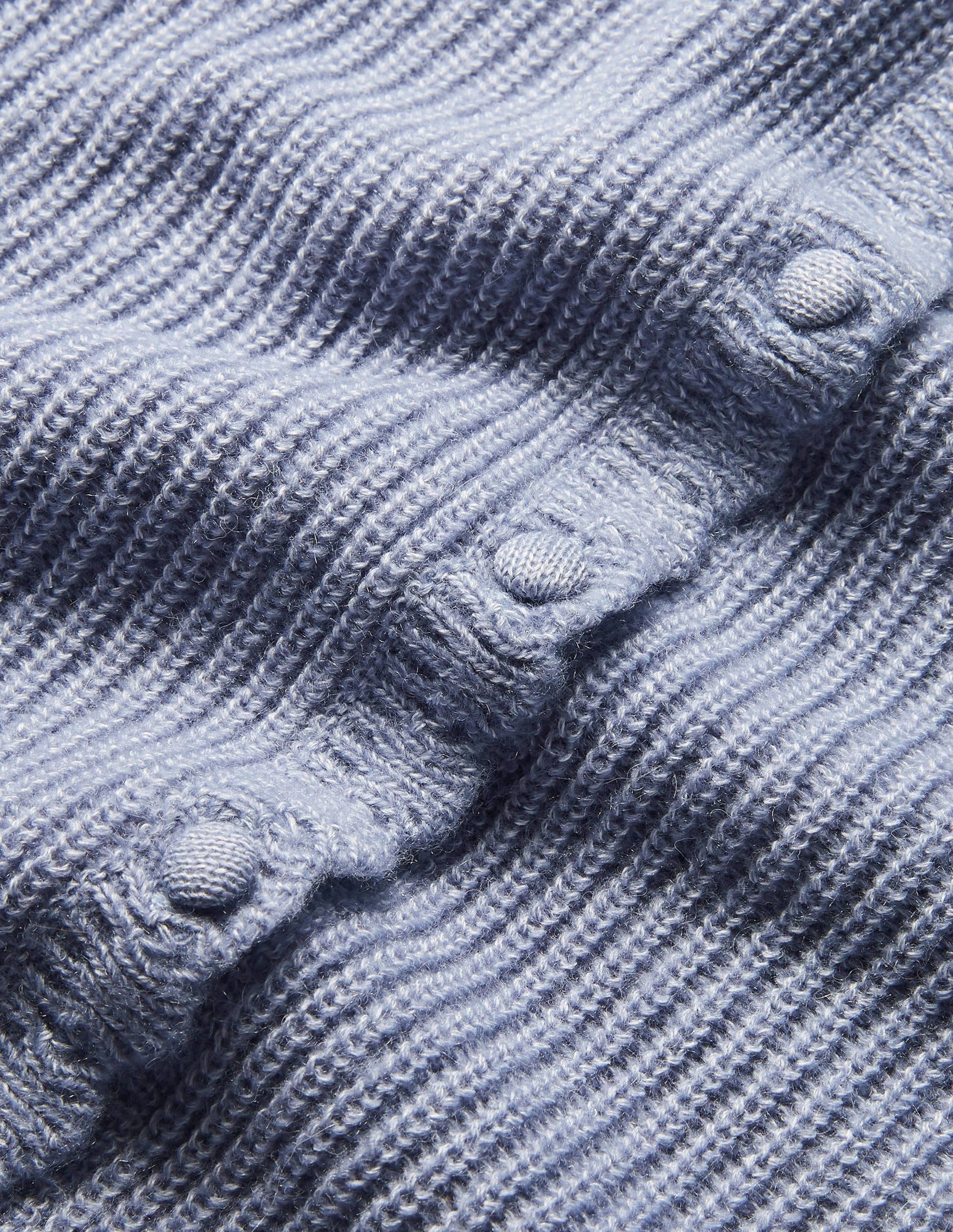Ella Flauschiger Cardigan mit Muschelsaum-Flussblau-6