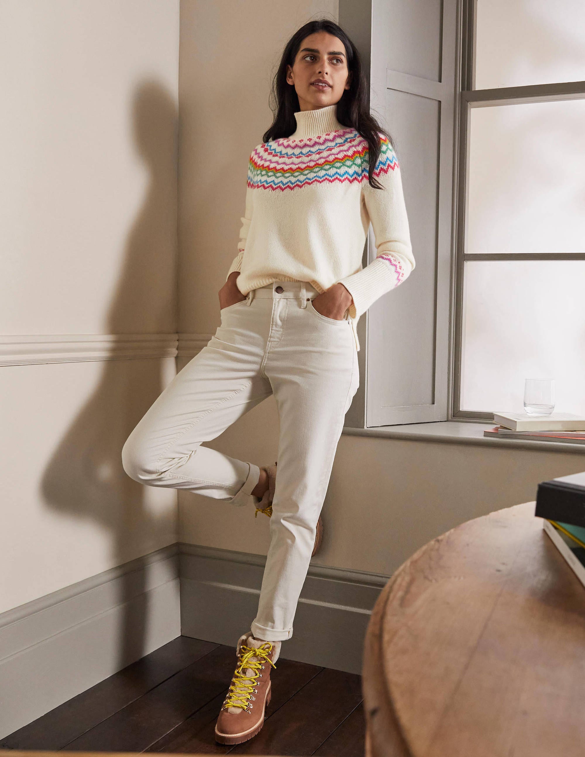 Pull Anna en cachemire-Motif jacquard perle - Image 4