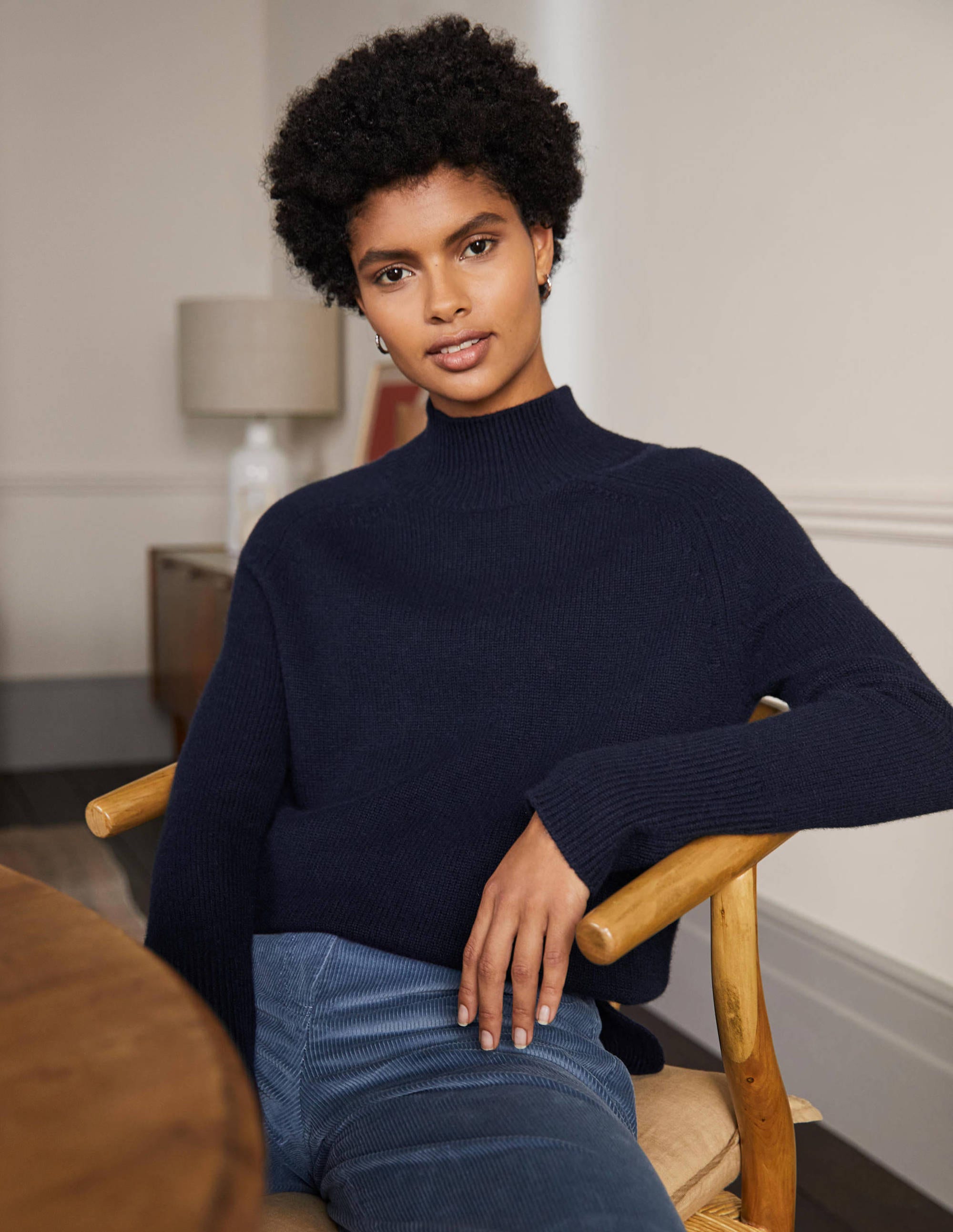 Pull Anna en cachemire-Bleu marine - Image 1