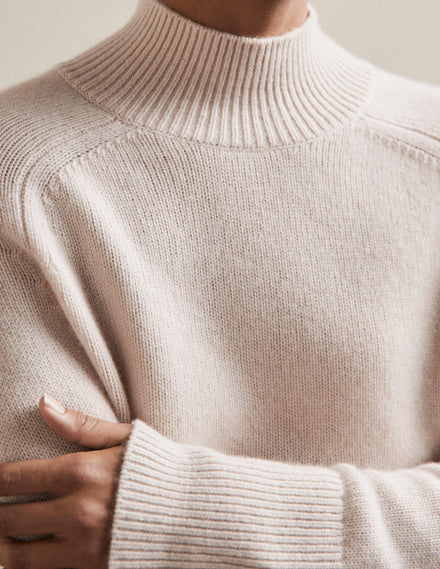 Anna Kaschmirpullover-Warmes Naturweiß