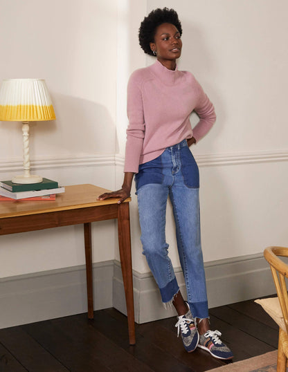 Anna Kaschmirpullover-Violett/Opalgrün-2