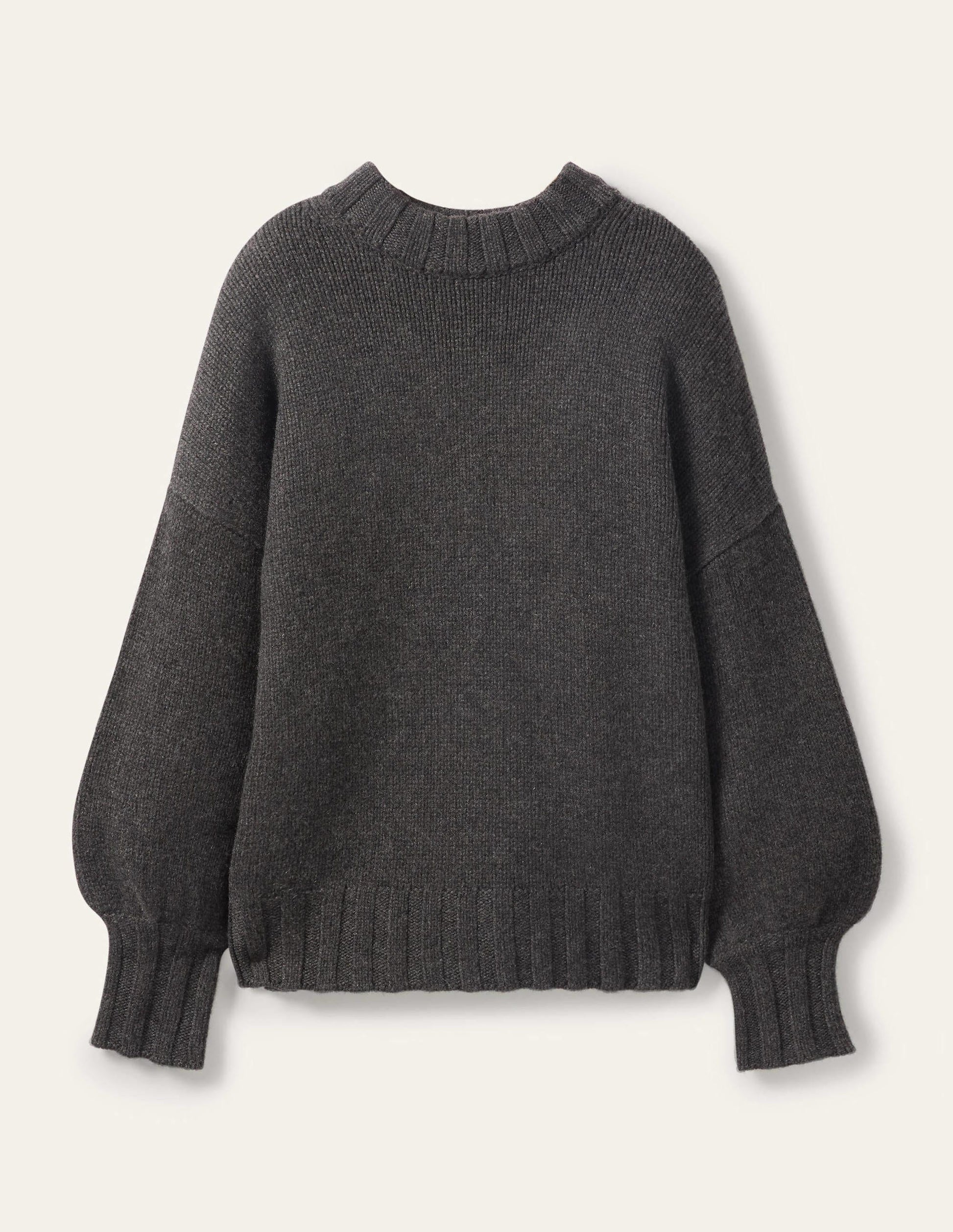 Grobstrickpullover aus Kaschmir-Anthrazit Melange-6