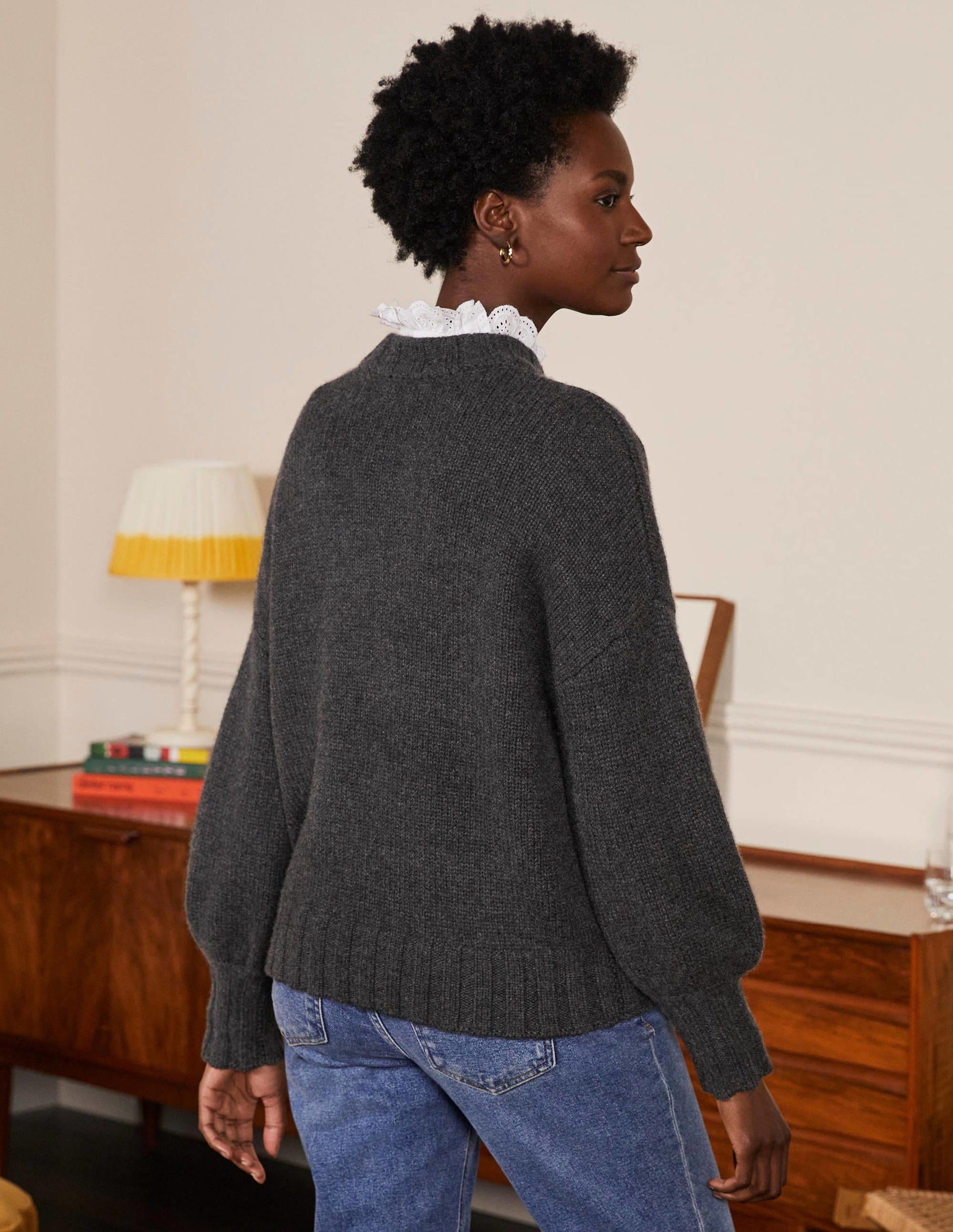 Grobstrickpullover aus Kaschmir-Anthrazit Melange-3