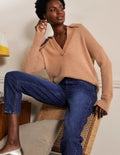 Cathryn Kaschmirpullover-Kamelbraun Melange