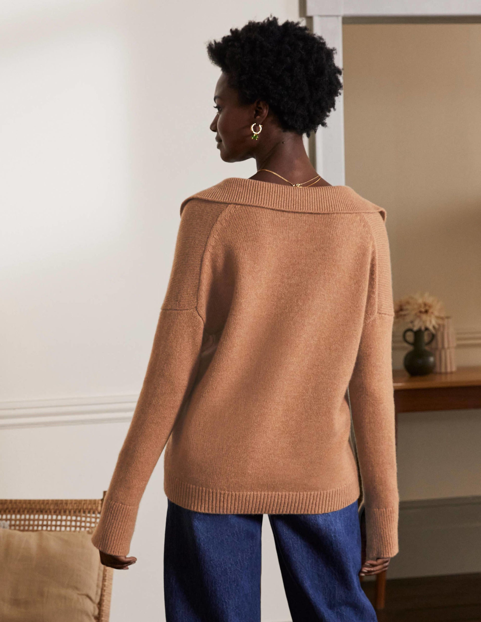 Cathryn Kaschmirpullover-Kamelbraun Melange-3