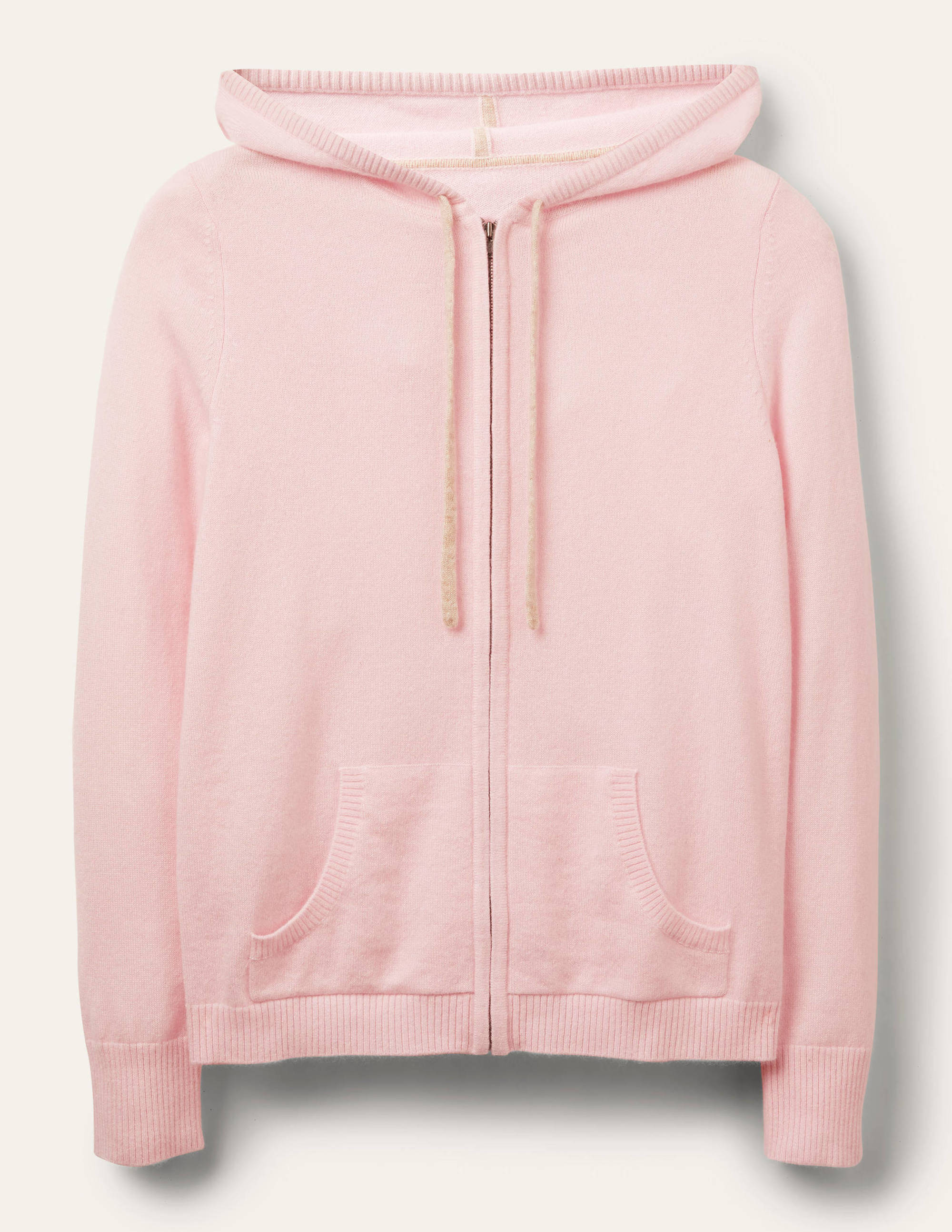 Sweat à capuche zippé en cachemire-Milkshake morganite - Image 6