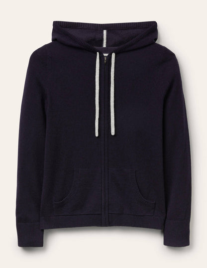 Kaschmir-Hoodie mit Reißverschluss-Marineblau-5