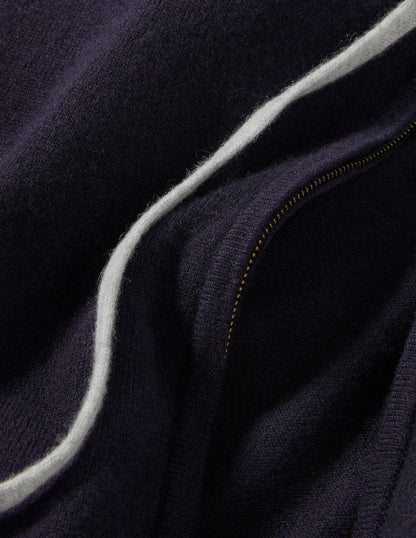 Kaschmir-Hoodie mit Reißverschluss-Marineblau-6