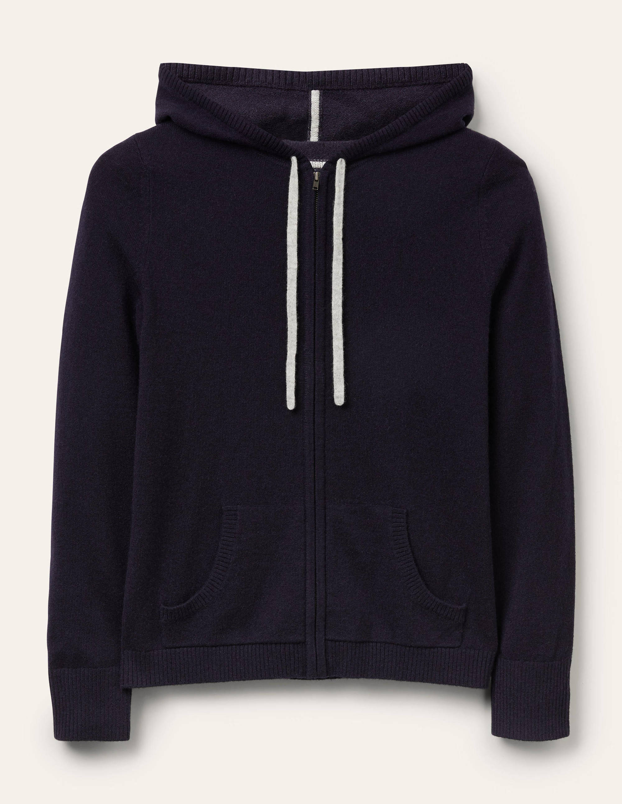 Kaschmir-Hoodie mit Reißverschluss-Marineblau - Image 7