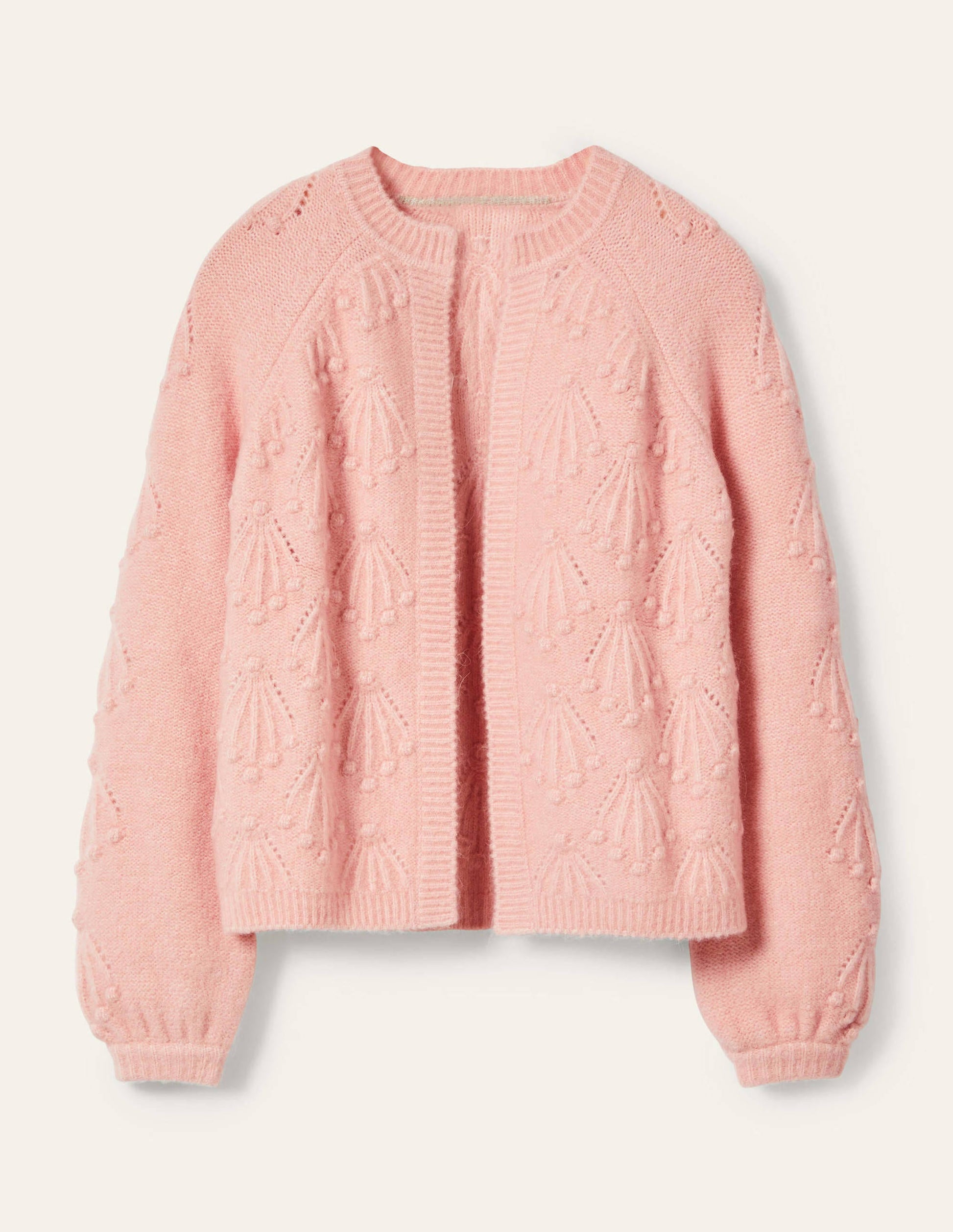 Lockerer Cardigan mit Zopfstrickmuster-Milchshake-6