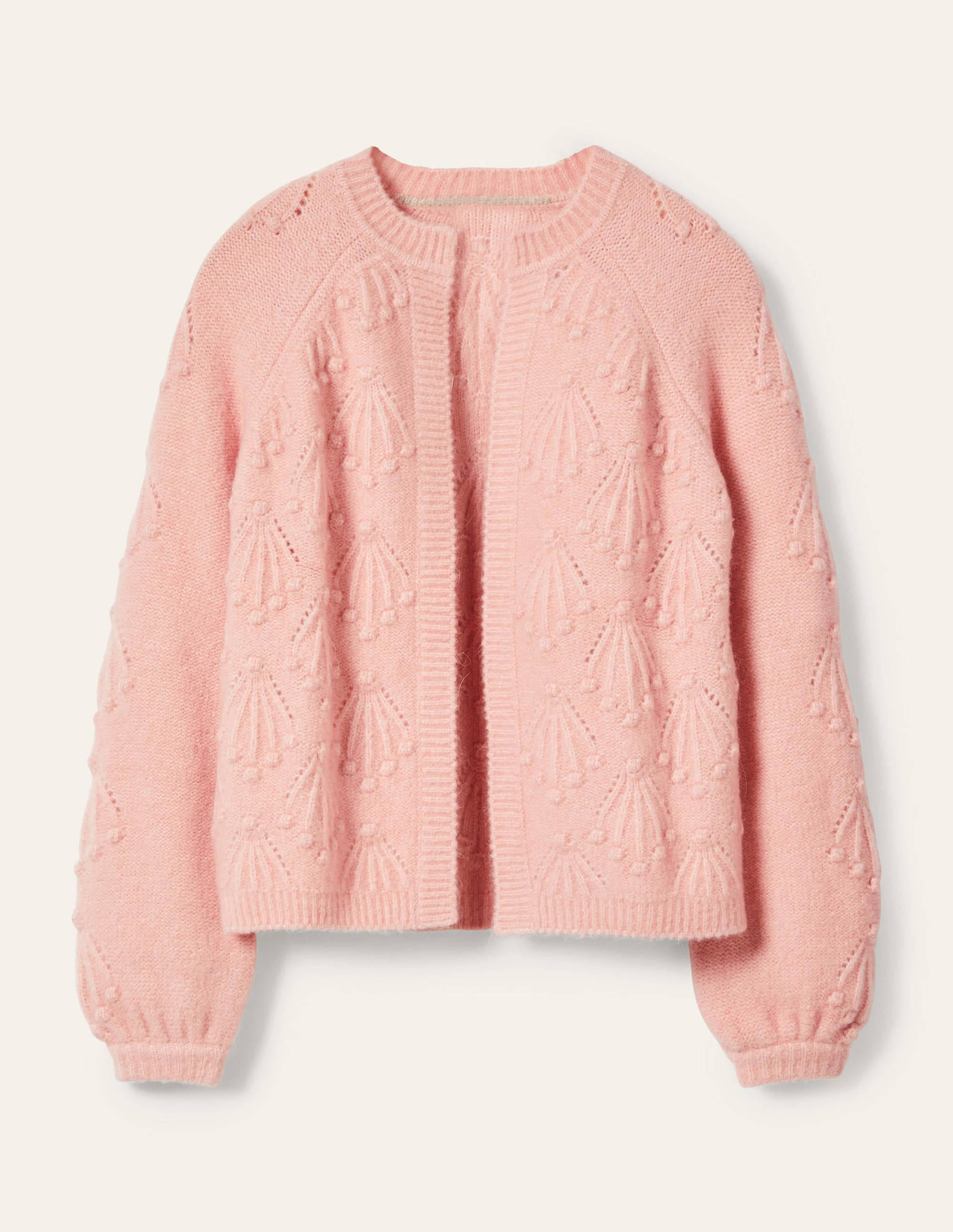 Lockerer Cardigan mit Zopfstrickmuster-Milchshake - Image 6