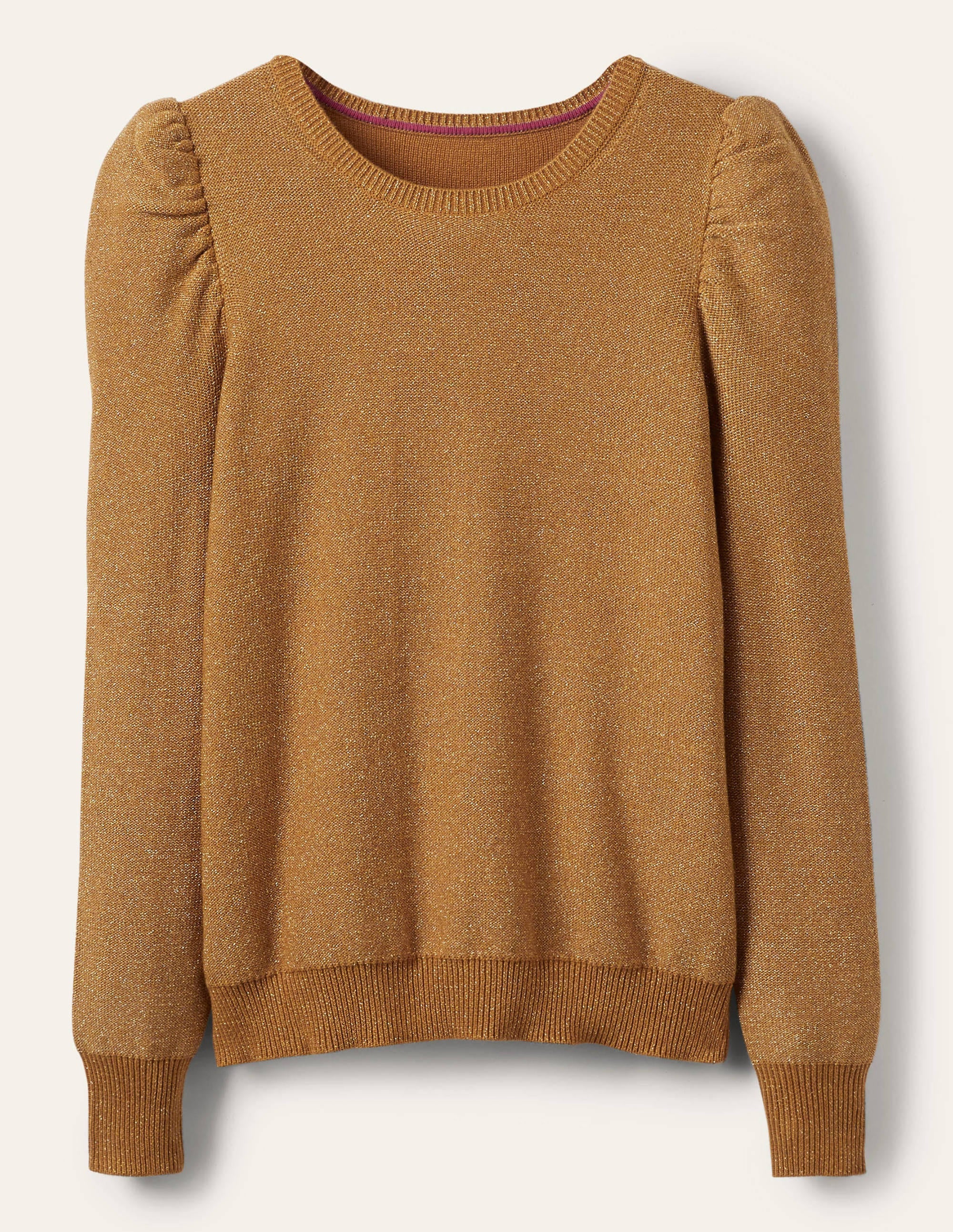 Glitzerpullover mit Puffärmeln-Gold, Glitzer - Image 5
