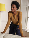 Glitzerpullover mit Puffärmeln-Gold, Glitzer