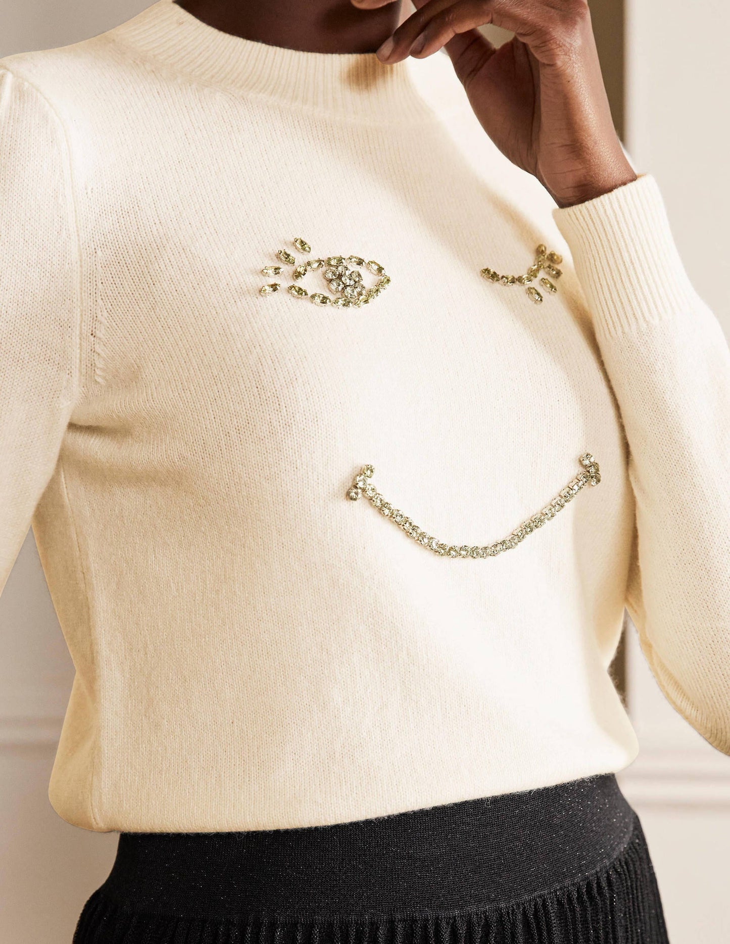 Felicity Verzierter Pullover-Naturweiß