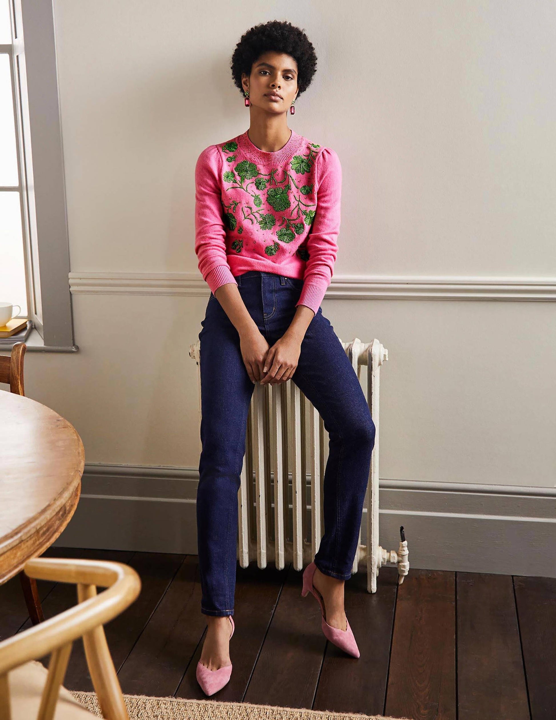 Felicity Embellished Jumper-Flamingo Pink-4
