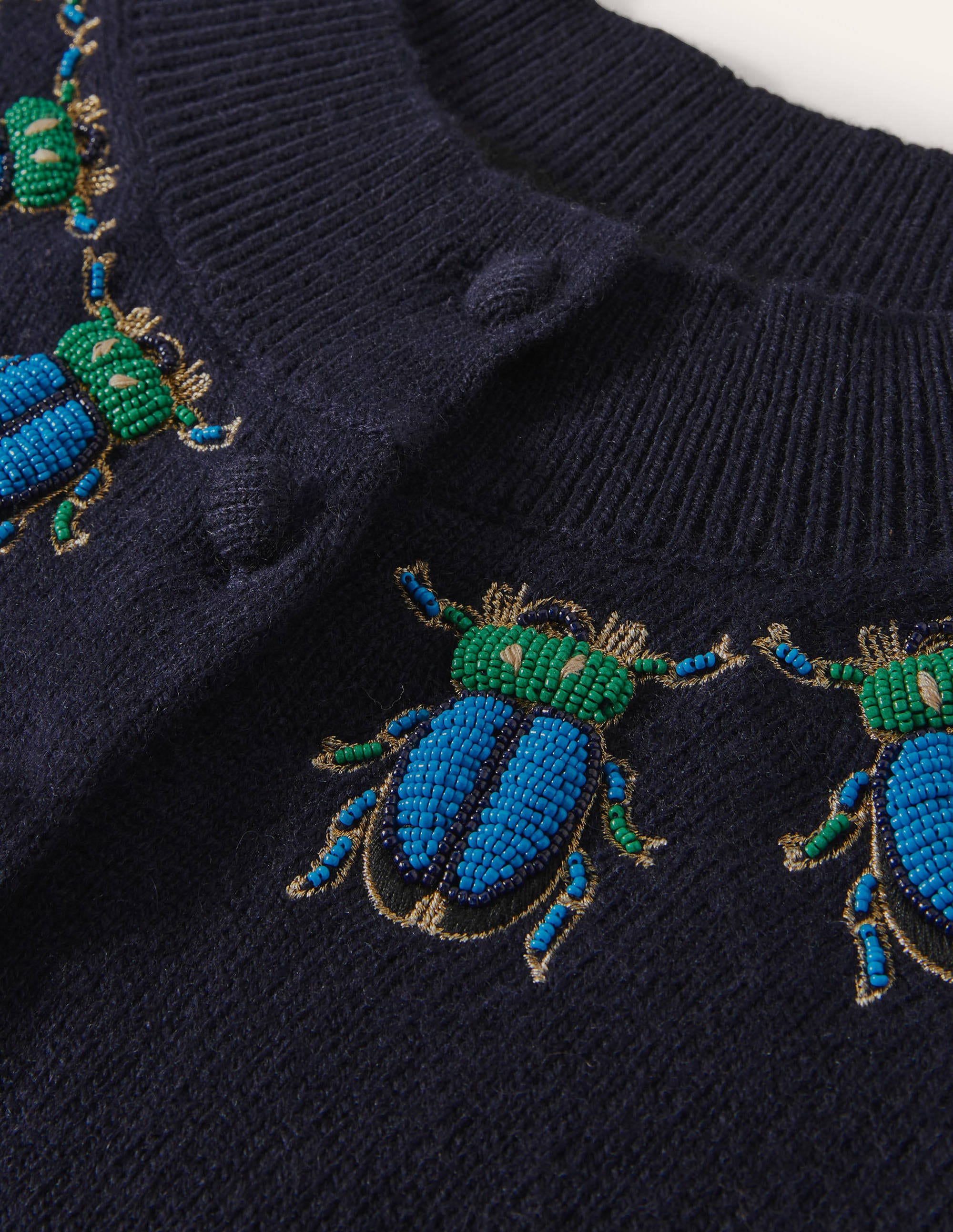 Verzierter Cardigan-Marineblau - Image 5