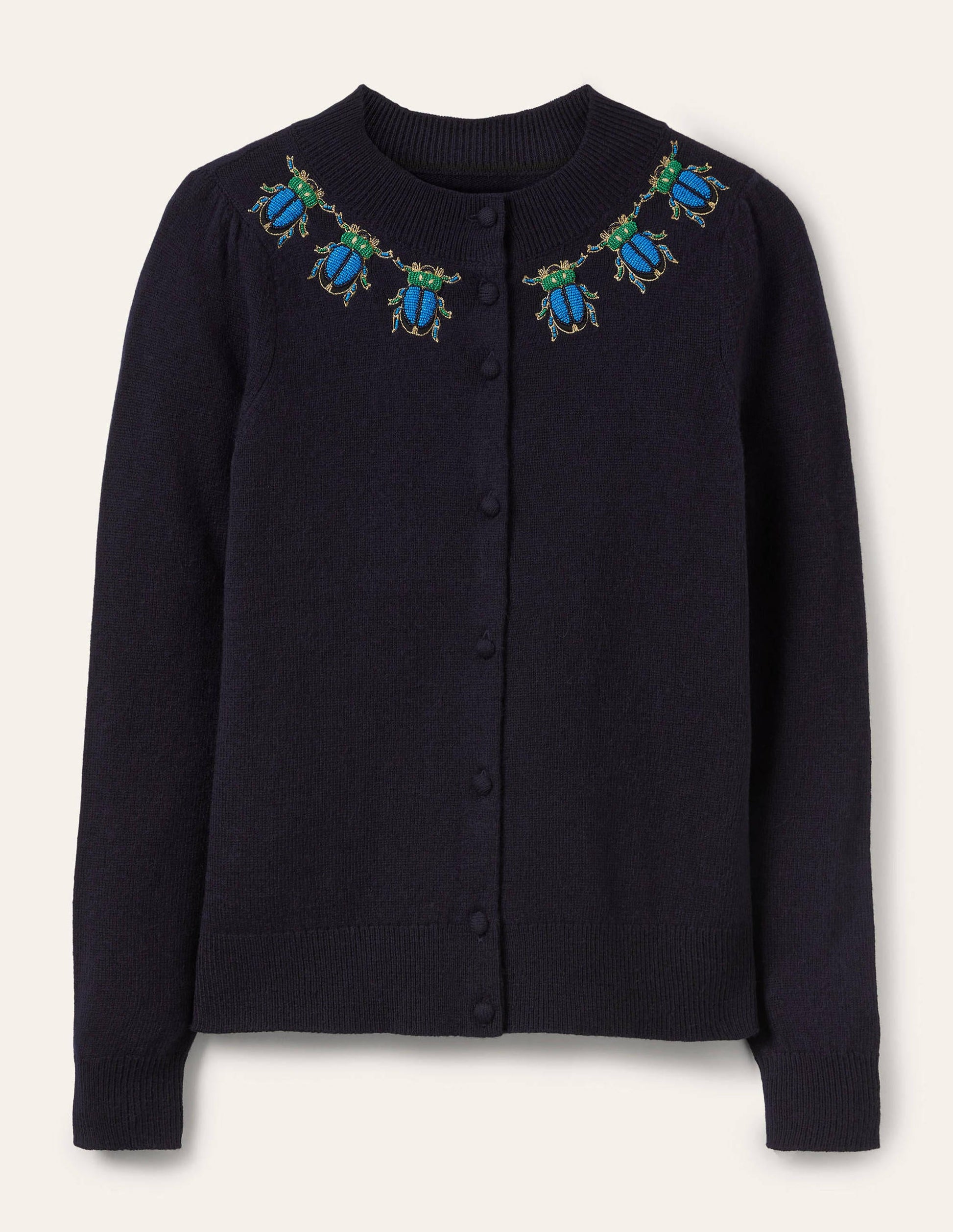 Verzierter Cardigan-Marineblau-6