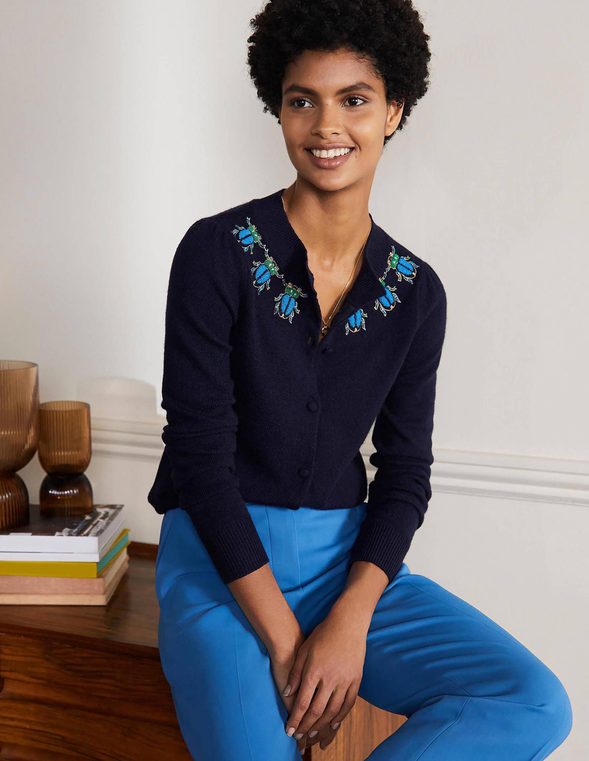 Verzierter Cardigan-Marineblau - Image 1