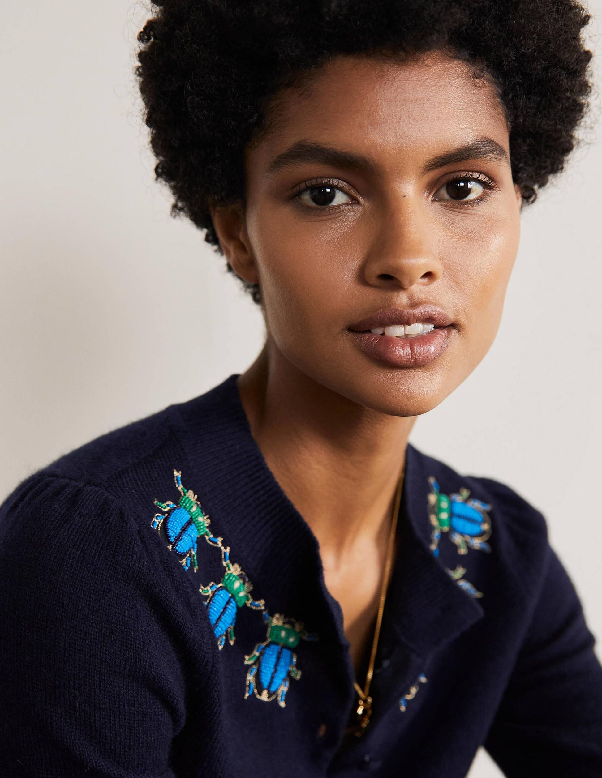 Verzierter Cardigan-Marineblau-2