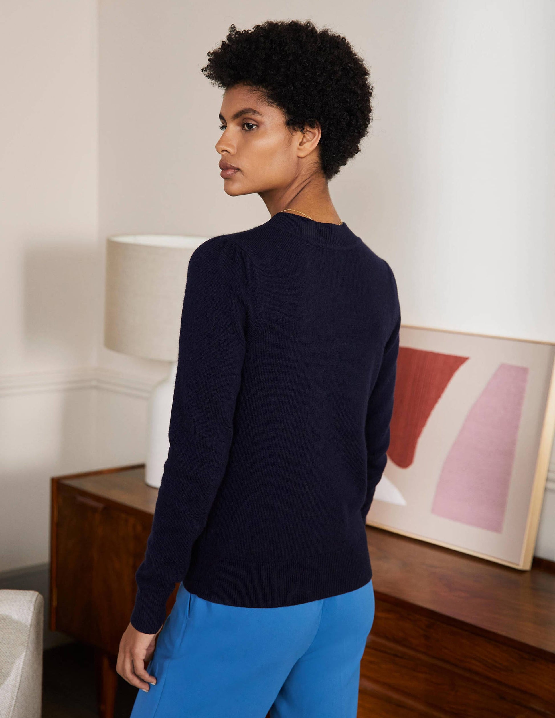Verzierter Cardigan-Marineblau-3