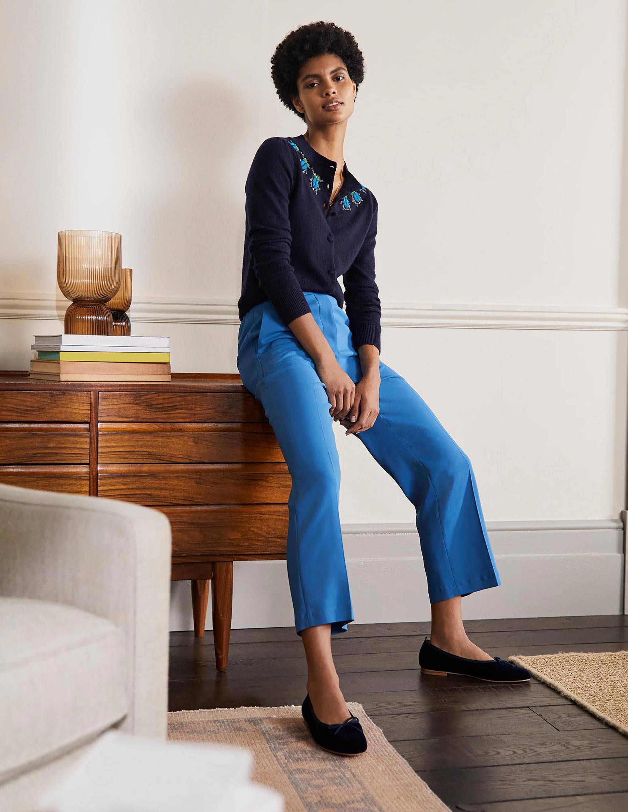 Verzierter Cardigan-Marineblau - Image 4