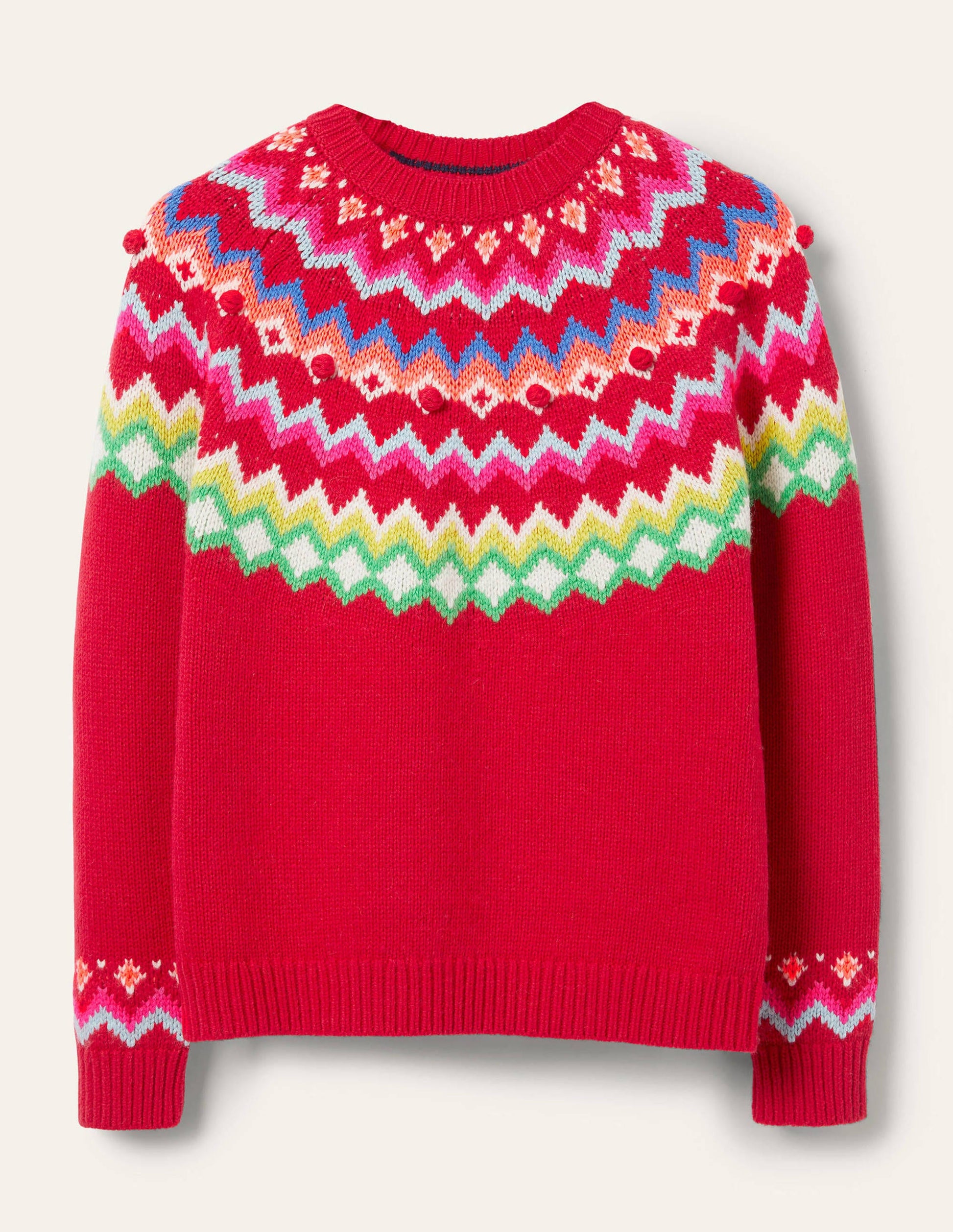 Lässiger Fair-Isle-Pullover-Rockabilly-Rot-5
