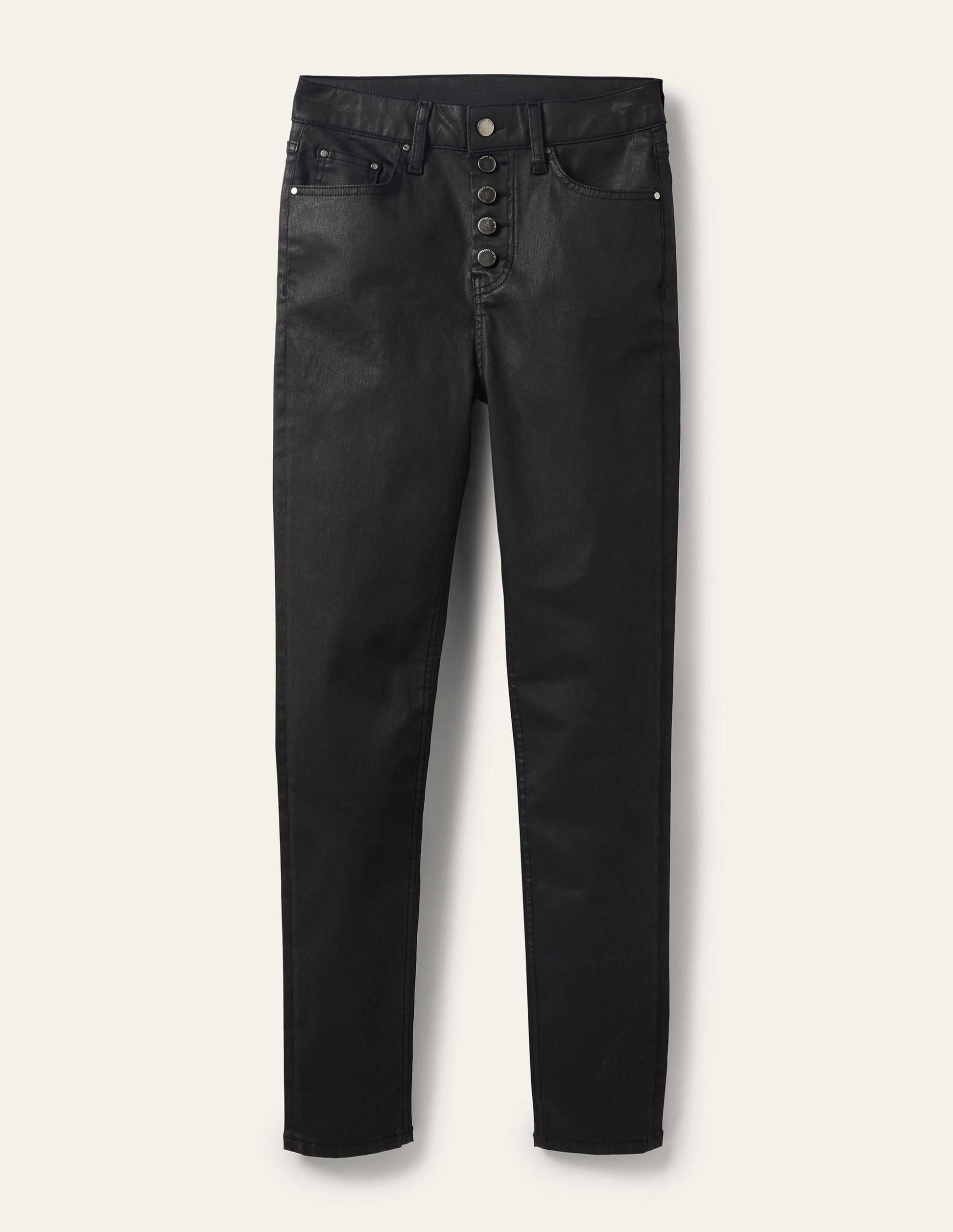 Jean skinny à braguette boutonnée-Noir ciré-6