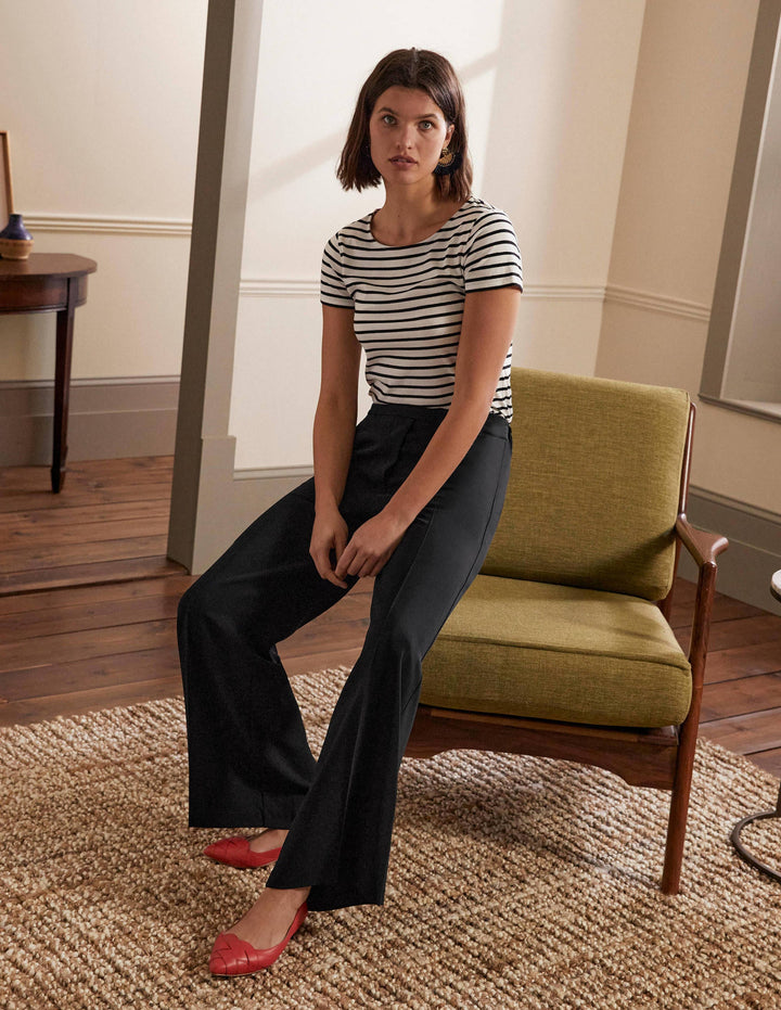 Albemarle Wide Leg Trousers-Black