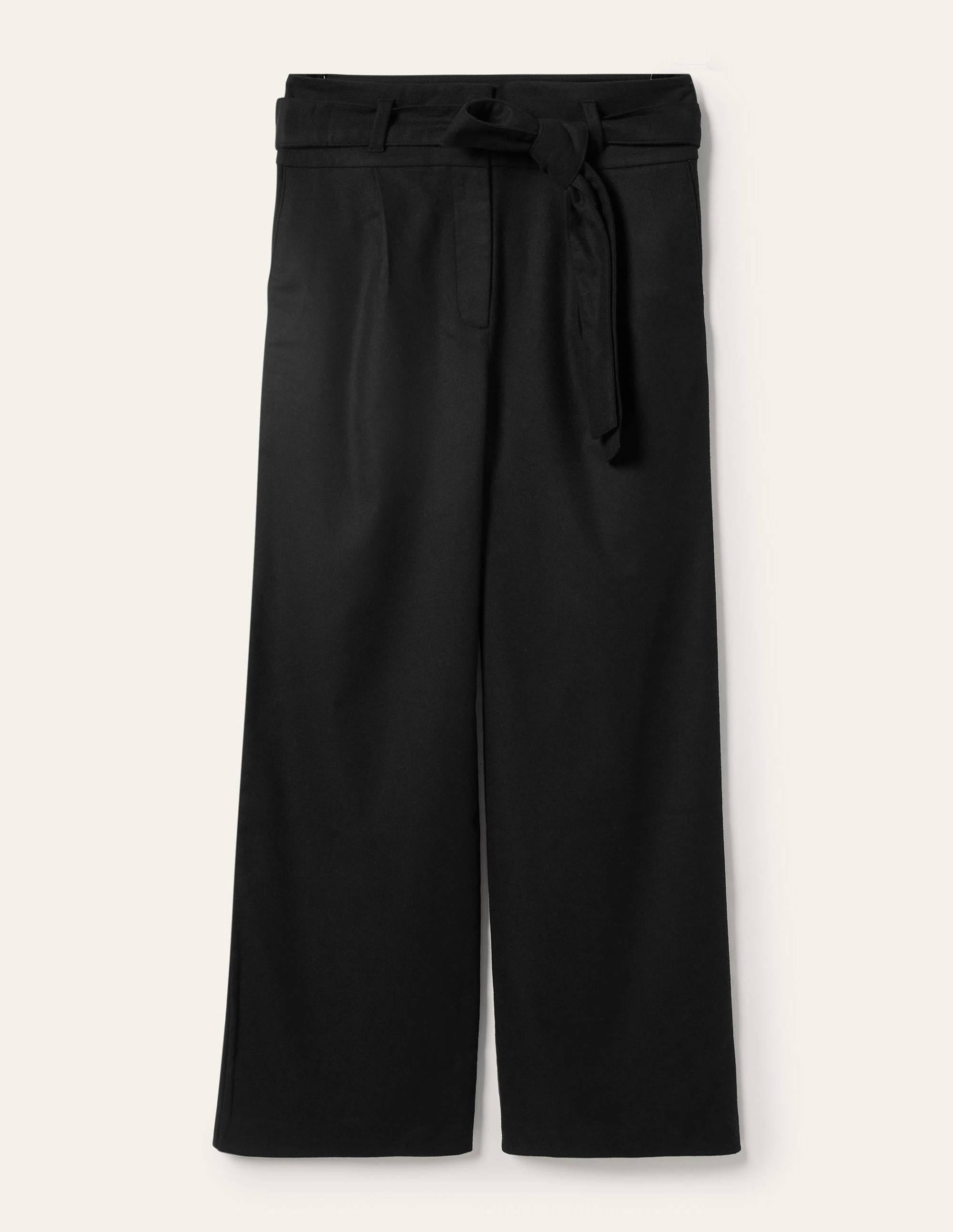 Pantalon large noué à la taille-Noir - Image 5