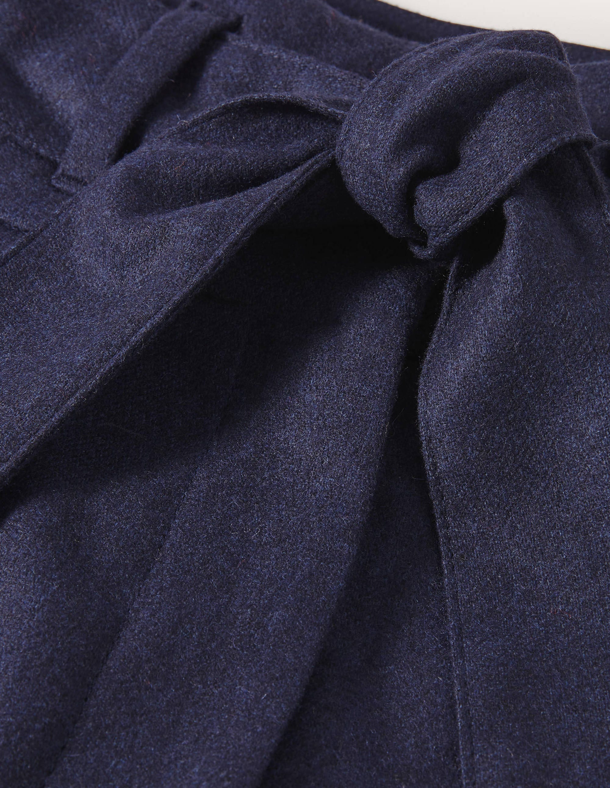 Pantalon large noué à la taille-Bleu marine - Image 5