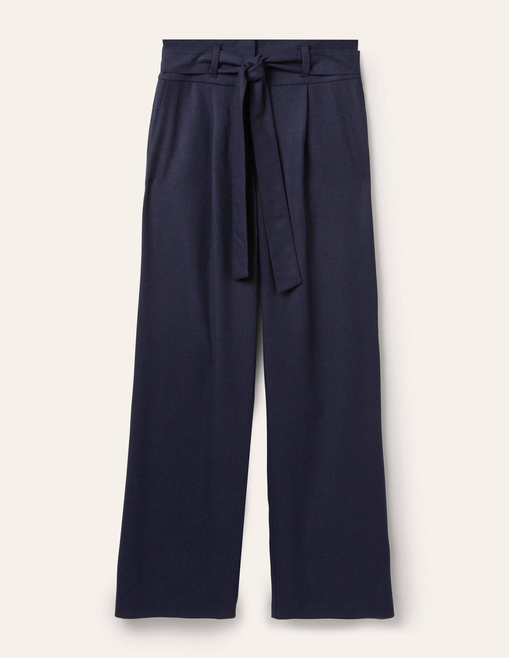 Pantalon large noué à la taille-Bleu marine - Image 6