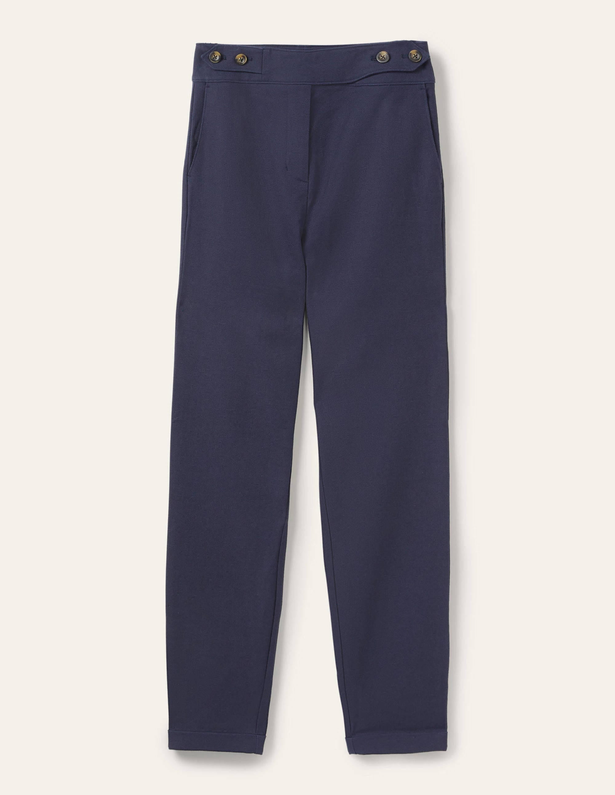 Pantalon avec patte décorative-Bleu marine - Image 6