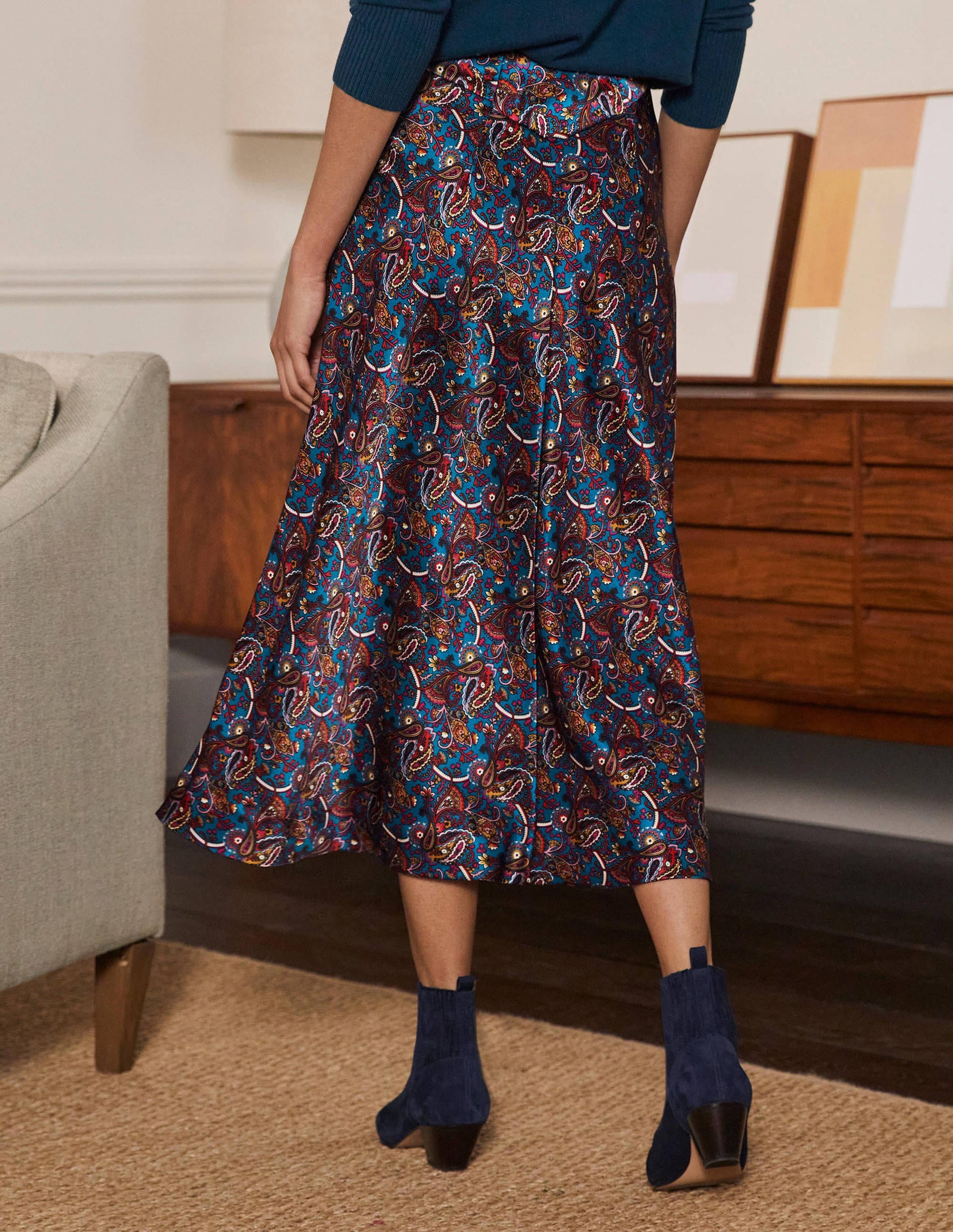 Seam Detail Midi Skirt-Winter Azure, Fantastical-3