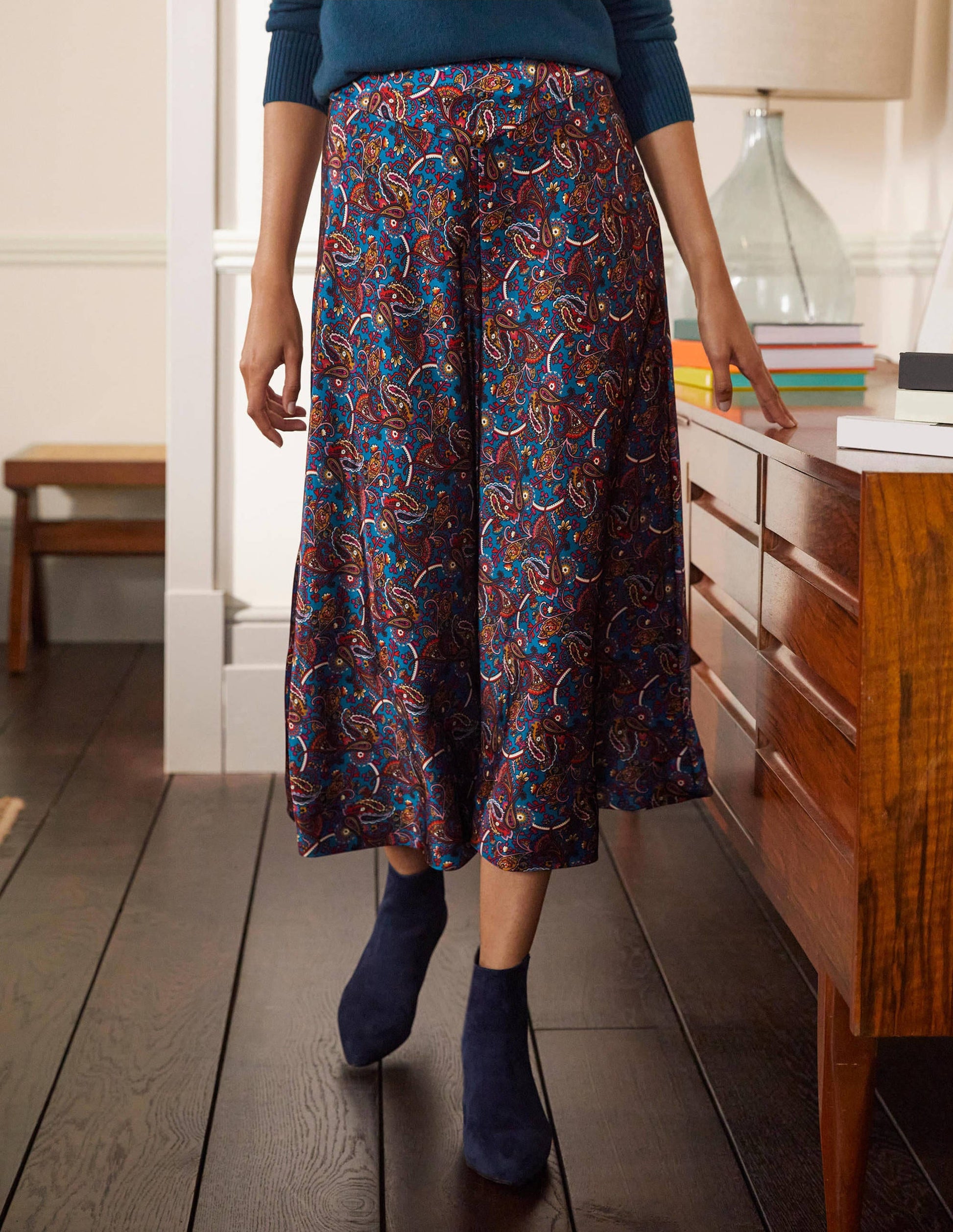 Seam Detail Midi Skirt-Winter Azure, Fantastical-4