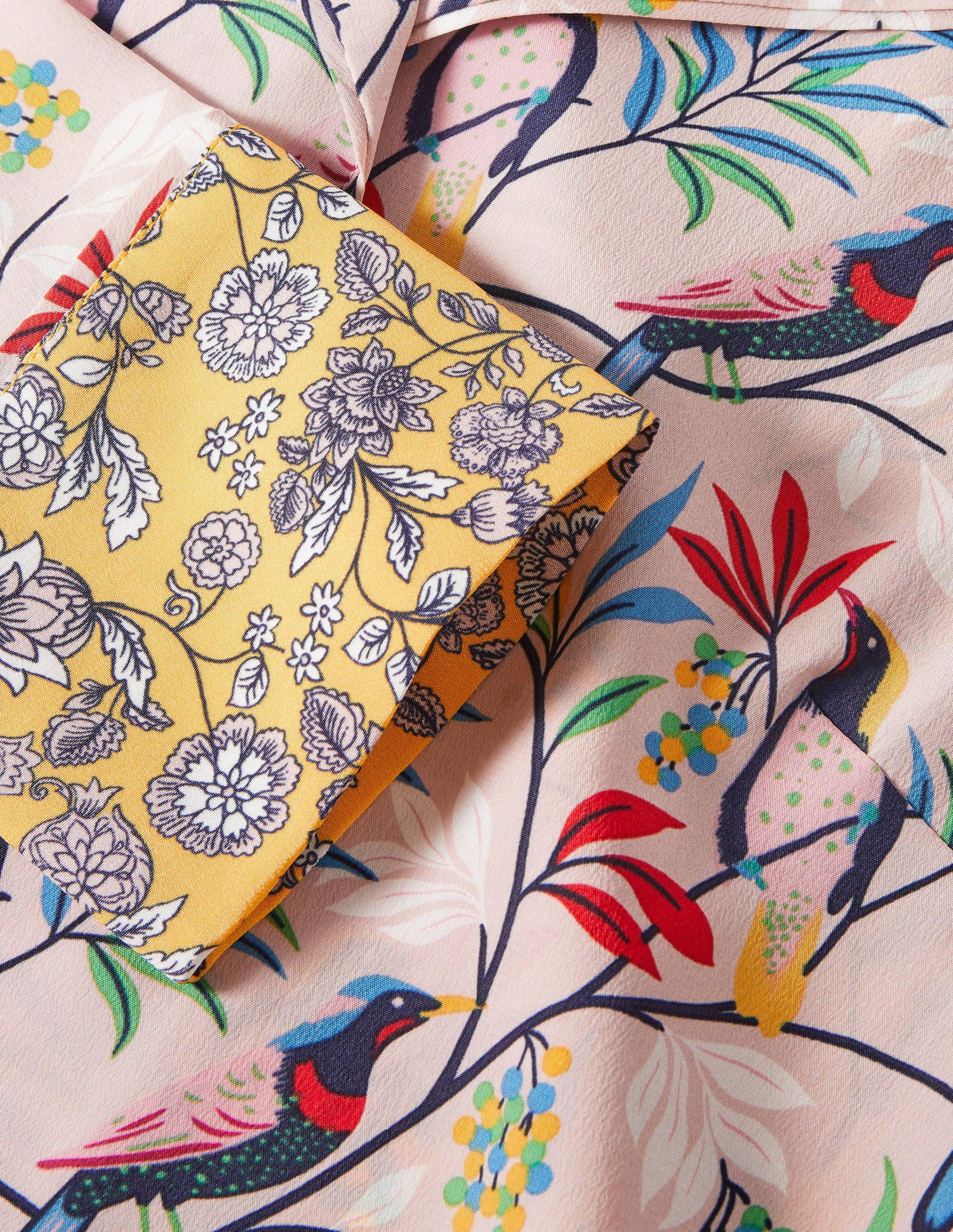 Silk Pyjama Set-Milkshake, Berry Bird - Image 6