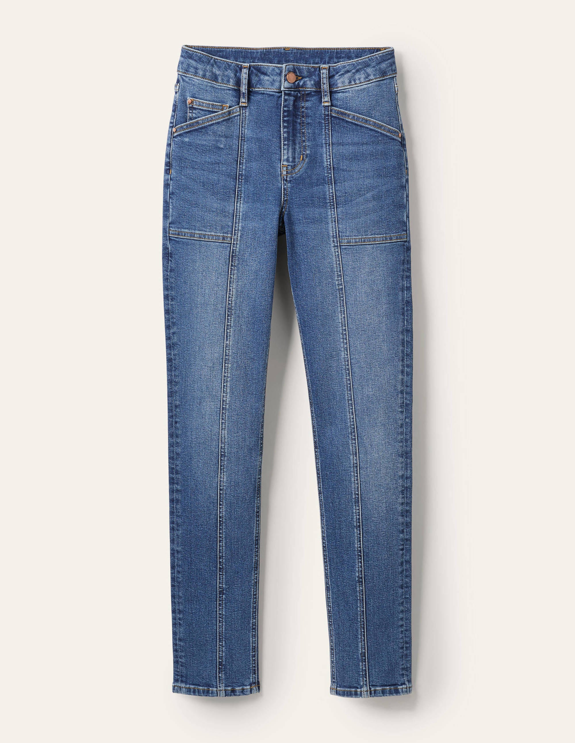 Röhrenjeans mit Ziernähten-Helles Vintageblau - Image 6