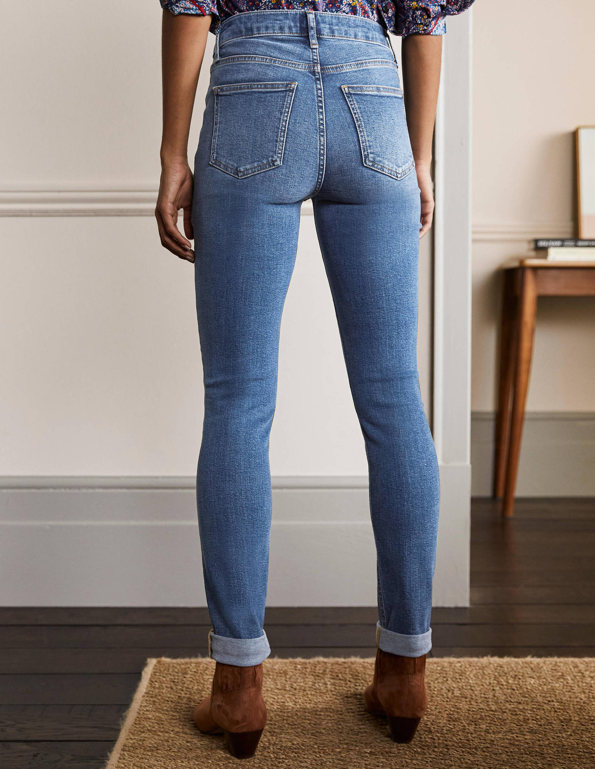 Röhrenjeans mit Ziernähten-Helles Vintageblau - Image 3