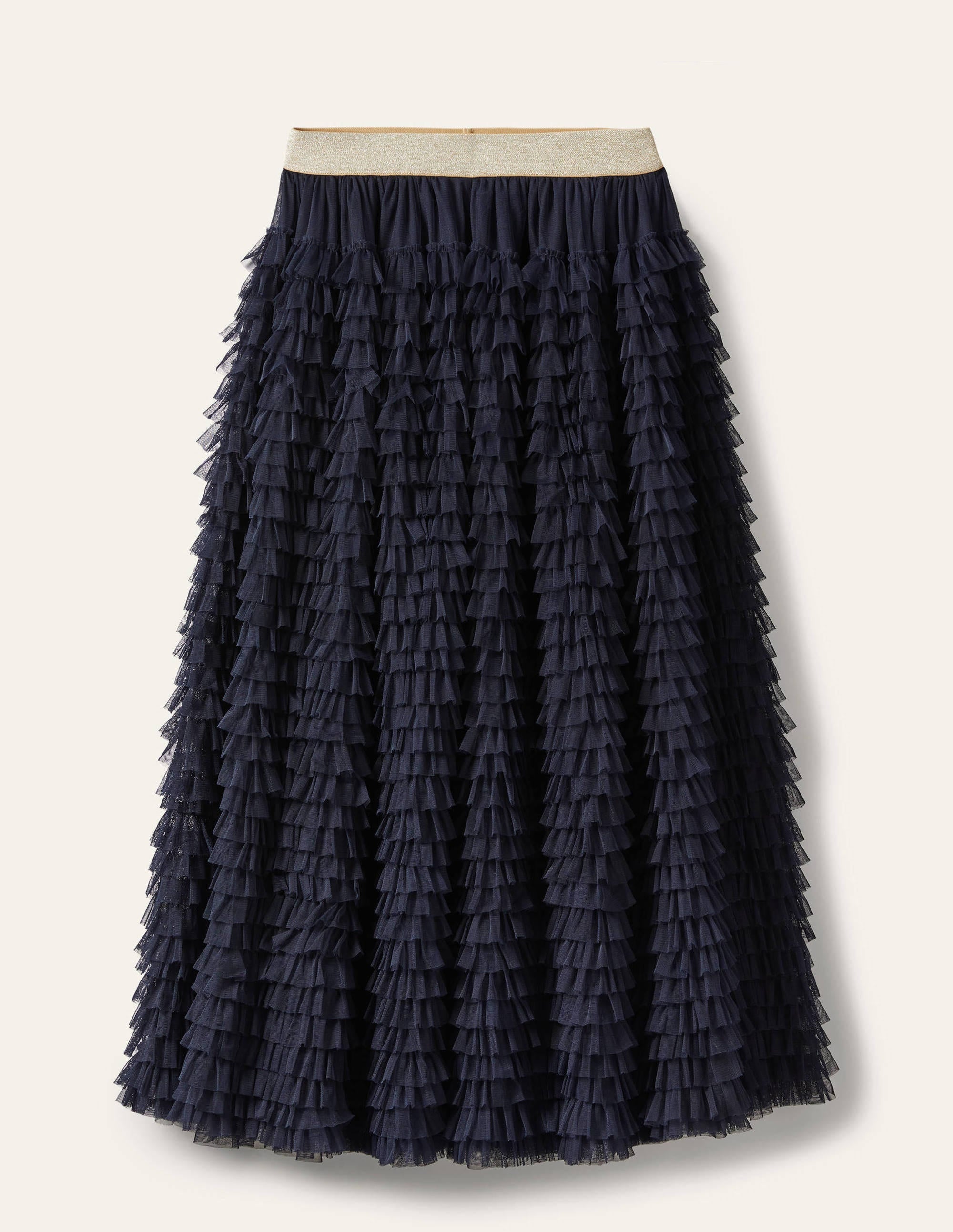 Tulle Midi Skirt-Navy - Image 5