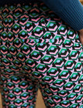 Pantalon 7/8 Richmond-Noire, tuile géométrique