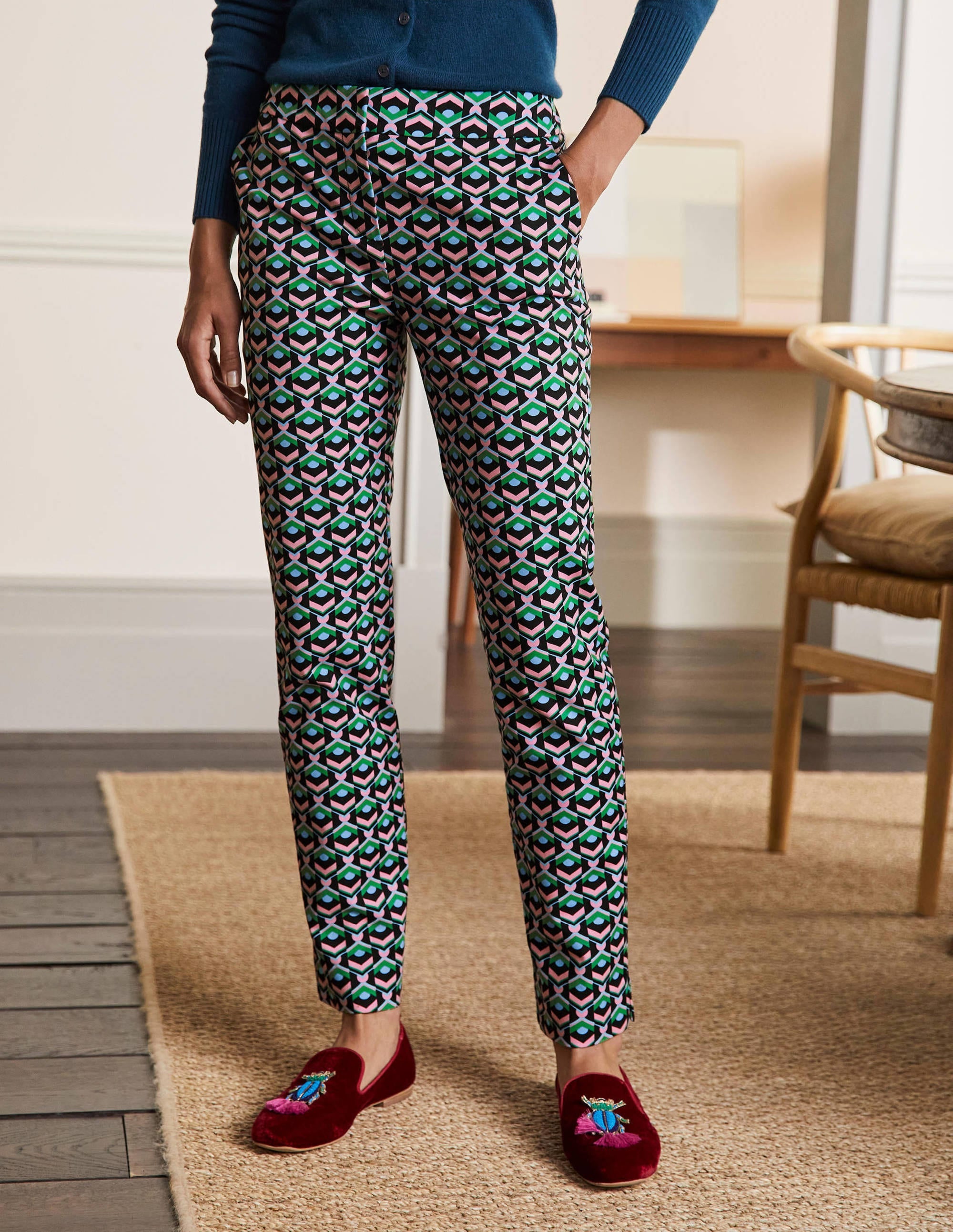 Pantalon 7/8 Richmond-Noire, tuile géométrique - Image 3