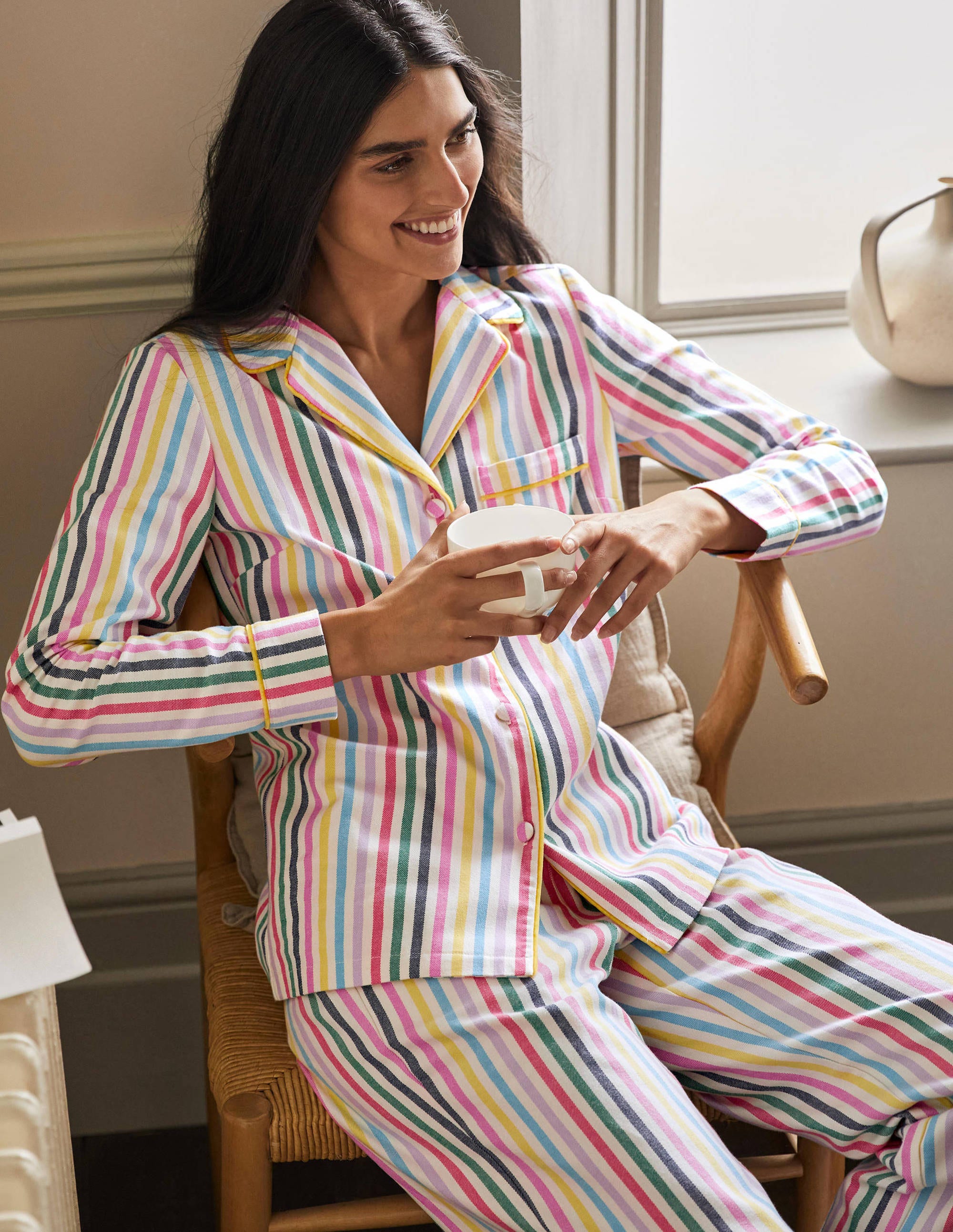 Pyjama Vanessa cosy-Rayé arc-en-ciel tissé voile - Image 4