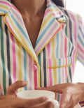 Pyjama Vanessa cosy-Rayé arc-en-ciel tissé voile