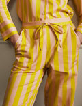 Bas de pyjama en coton-Rayé milkshake et guêpe