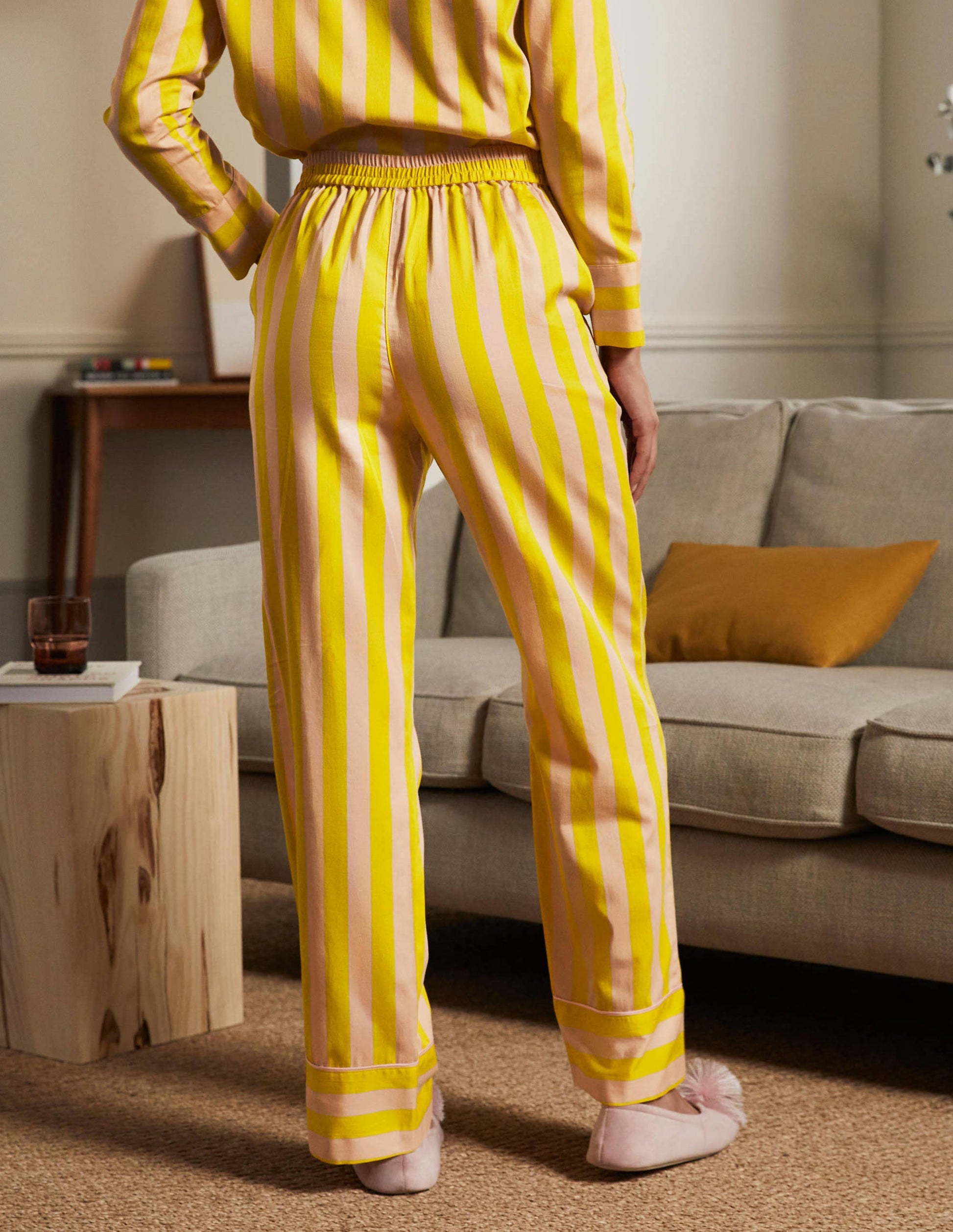 Bas de pyjama en coton-Rayé milkshake et guêpe-2