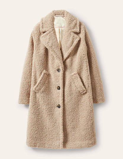 Canterbury Teddy-Mantel-Hellbeige