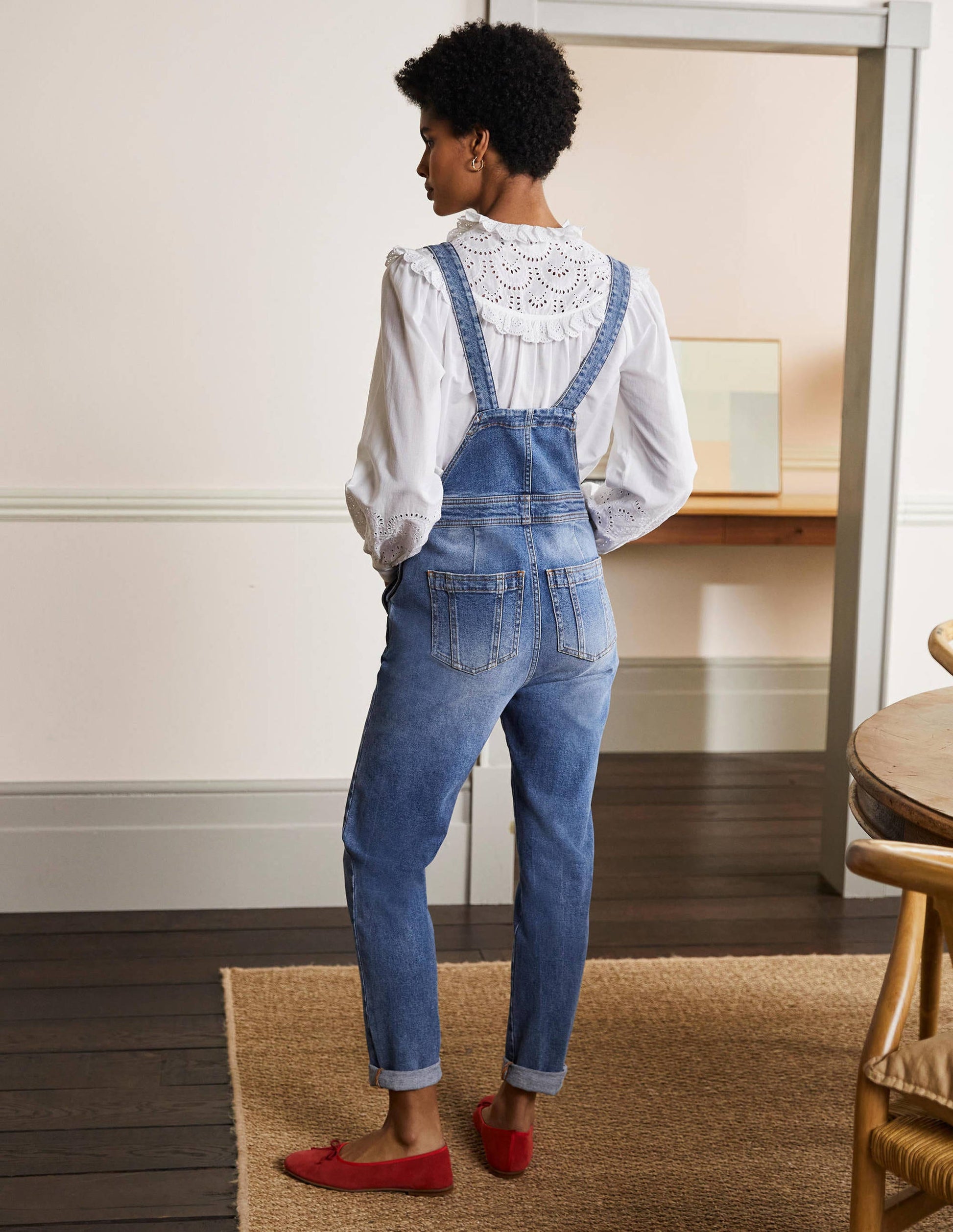 Girlfriend-Latzhose-Mittleres Vintageblau-3