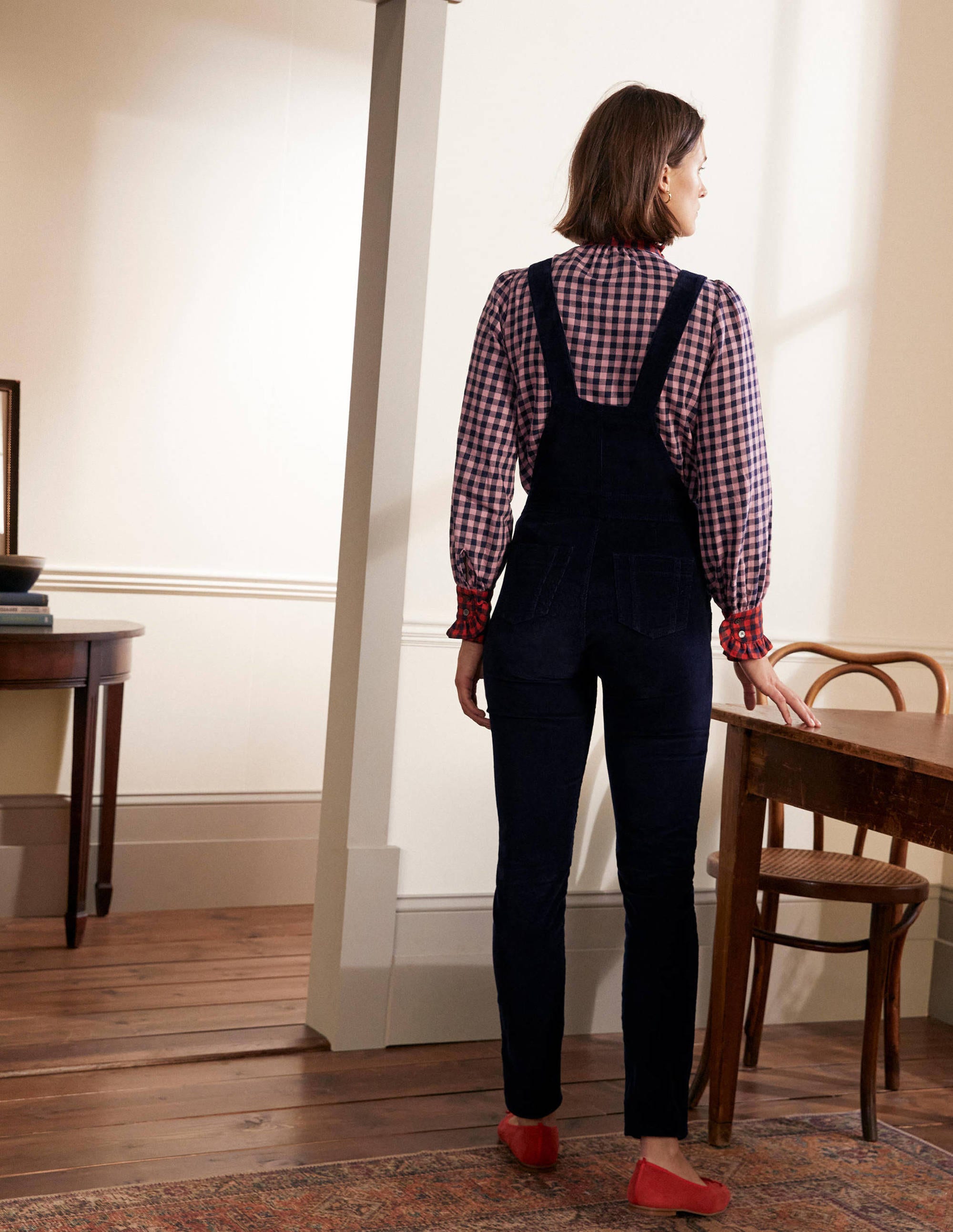 Salopette girlfriend-Navy Cord - Image 3