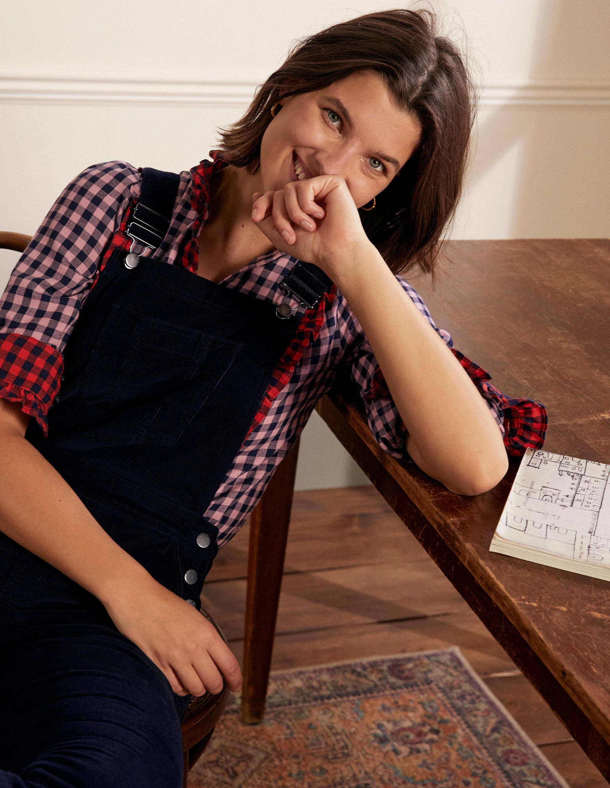 Salopette girlfriend-Navy Cord - Image 4